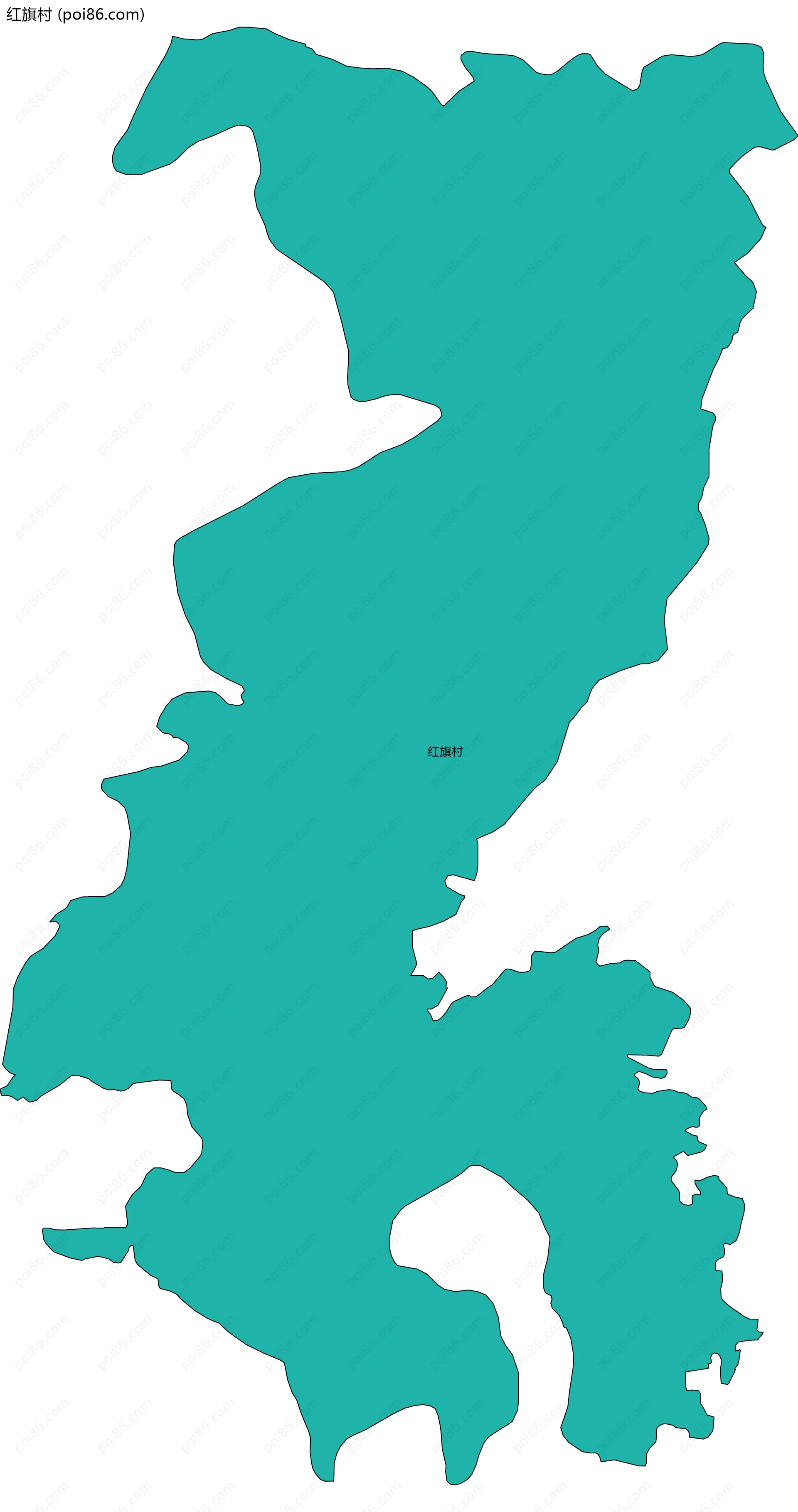 红旗村边界地图