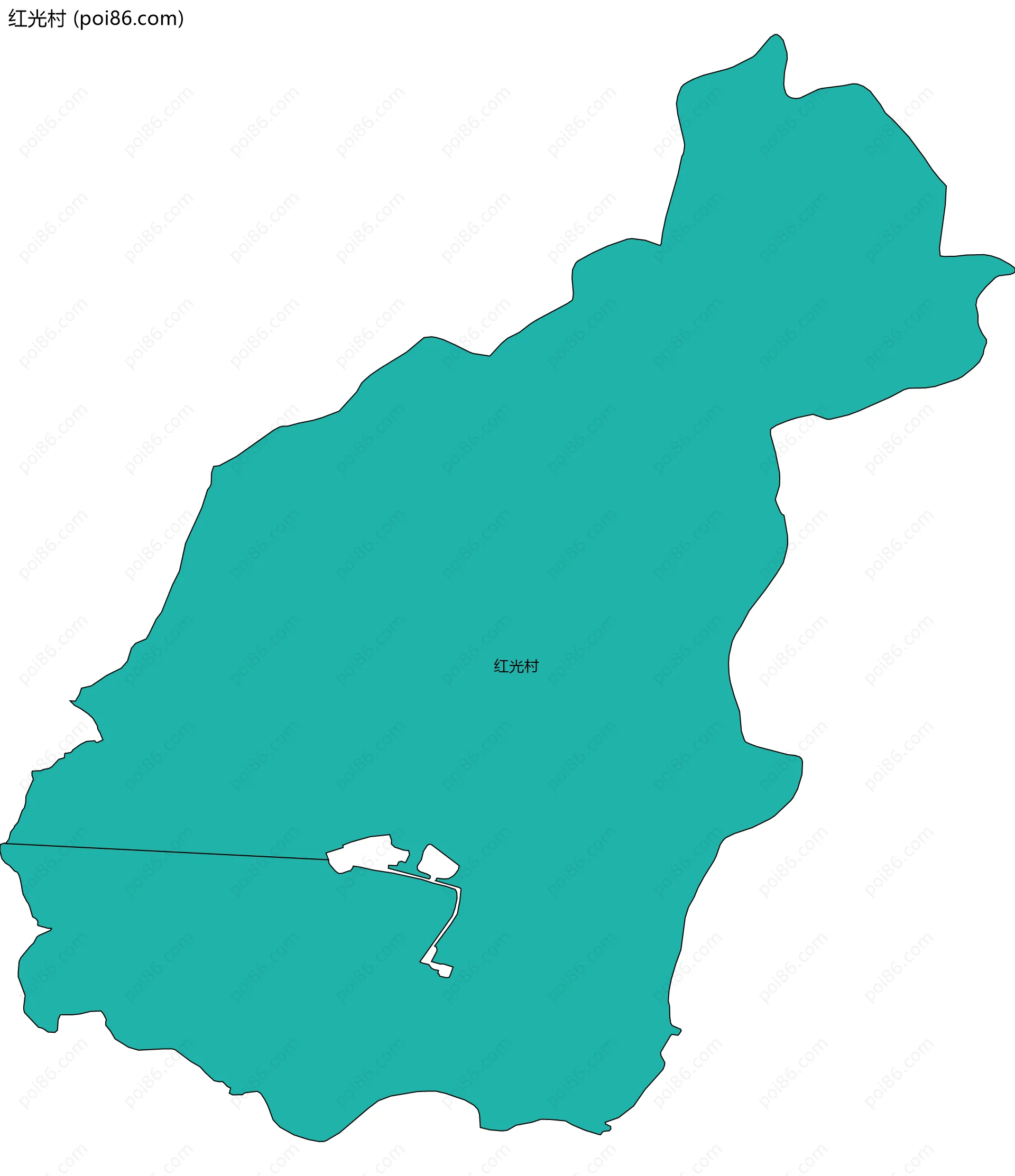 红光村边界地图