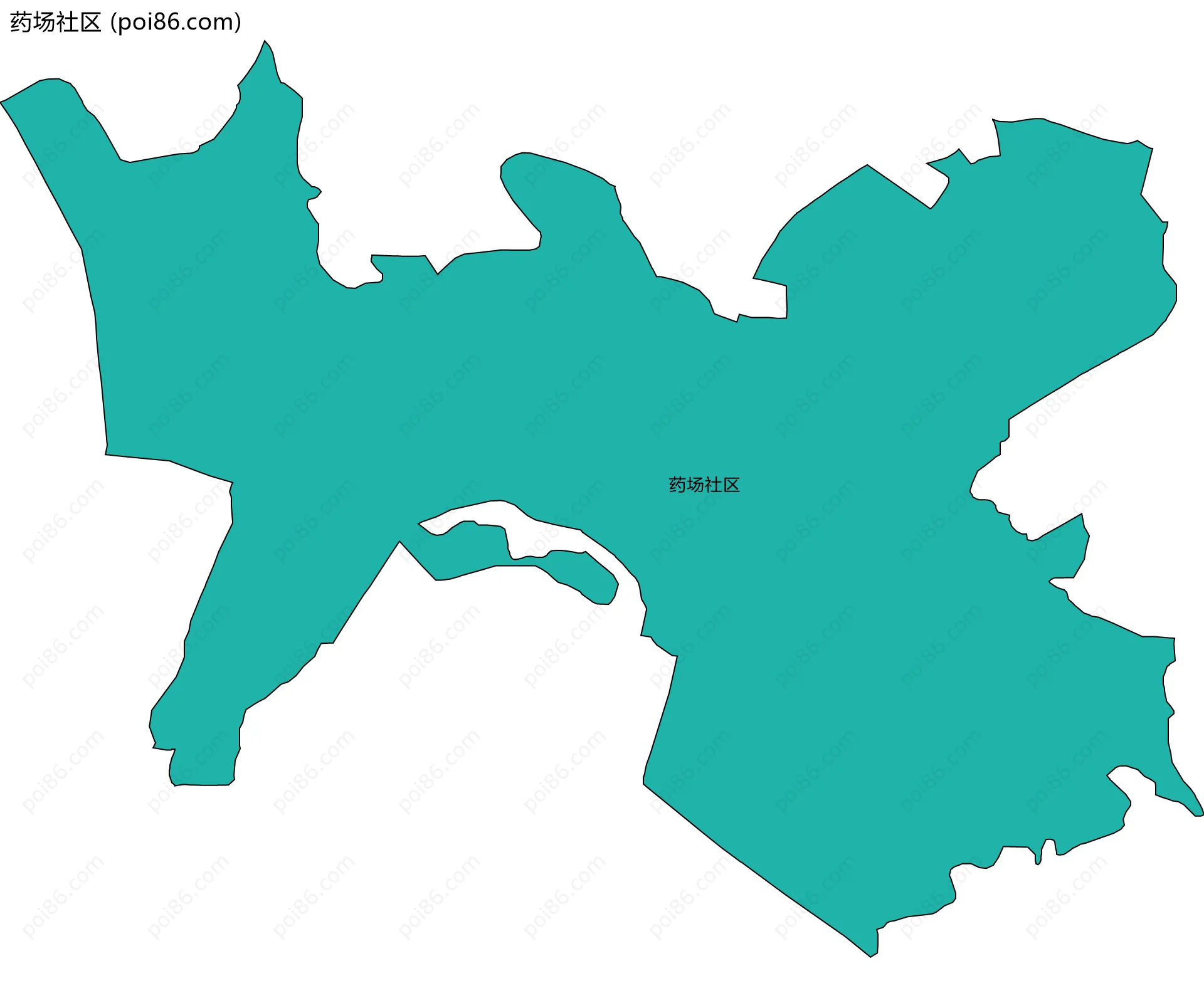 药场社区边界地图