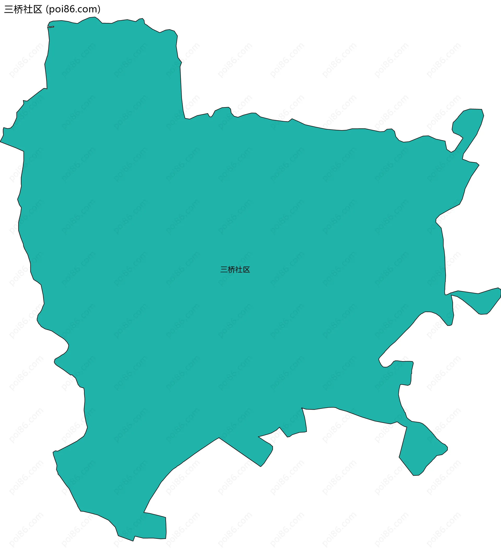 三桥社区边界地图