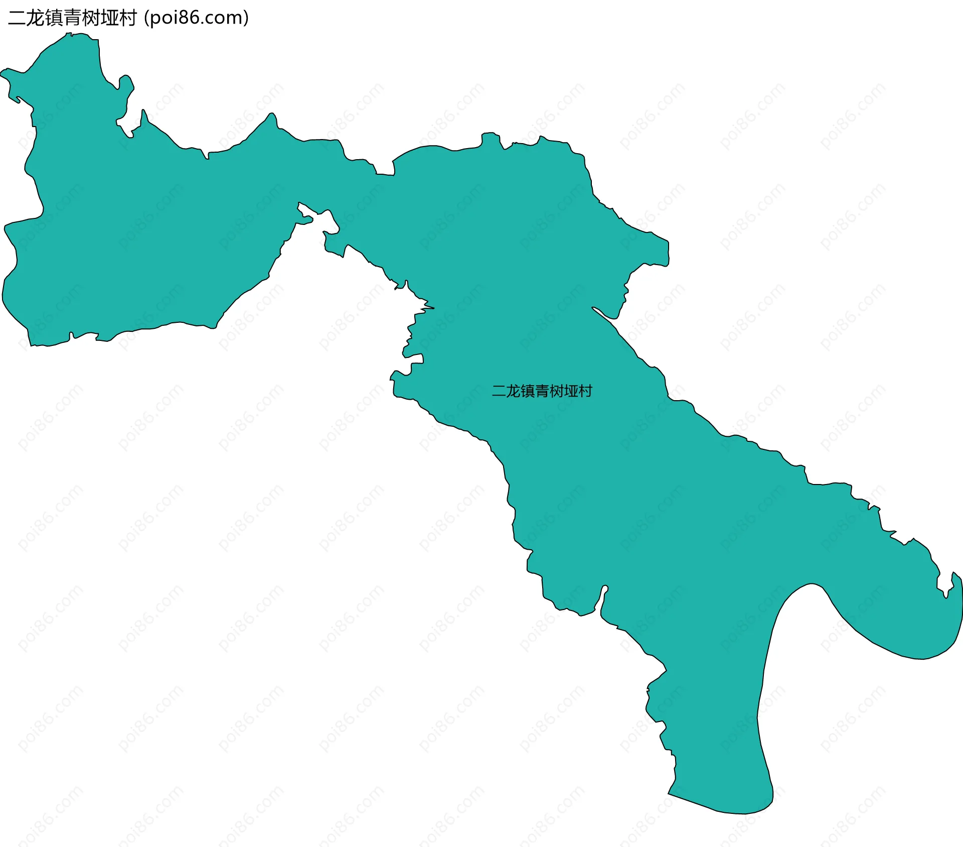 二龙镇青树垭村边界地图