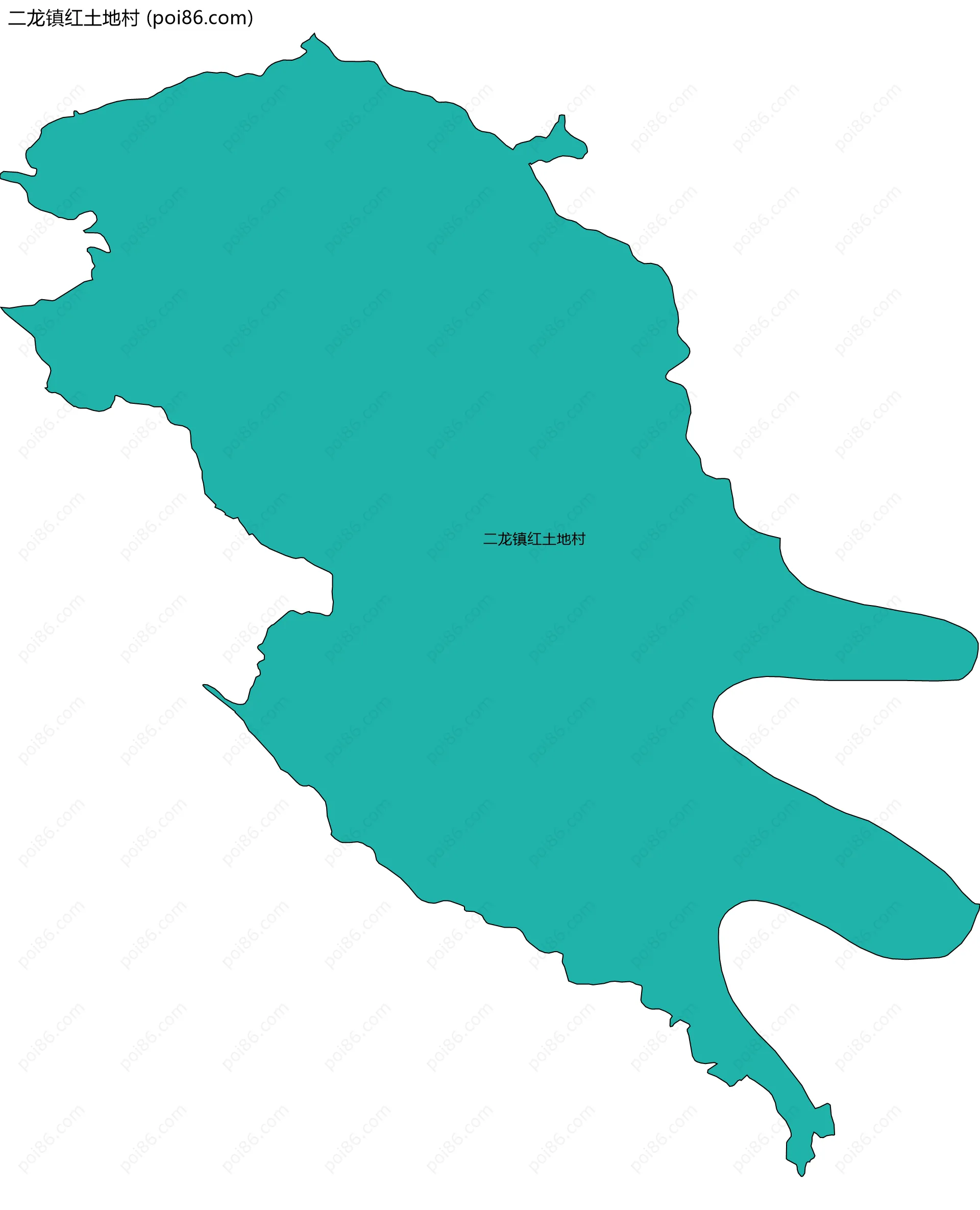 二龙镇红土地村边界地图