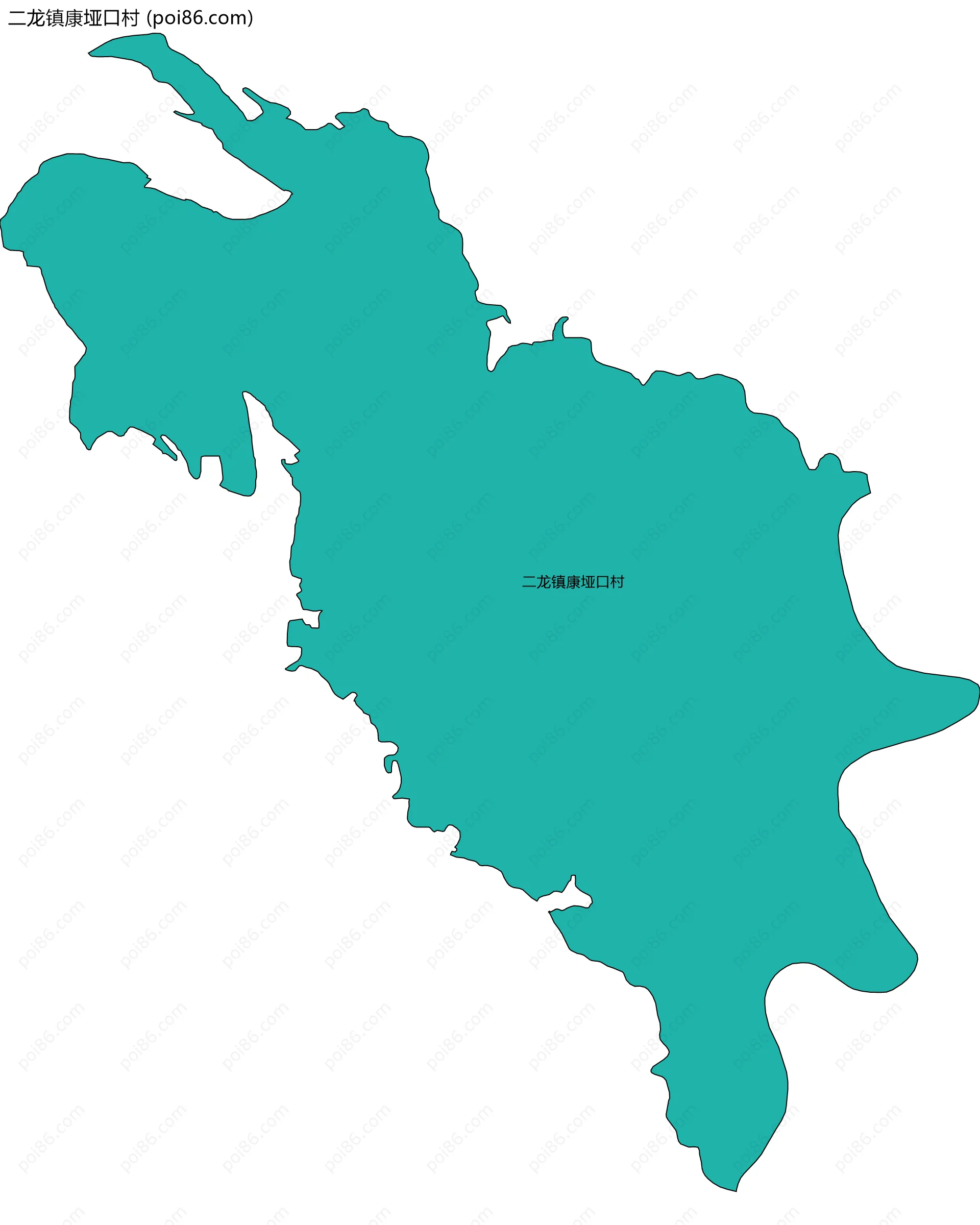 二龙镇康垭口村边界地图