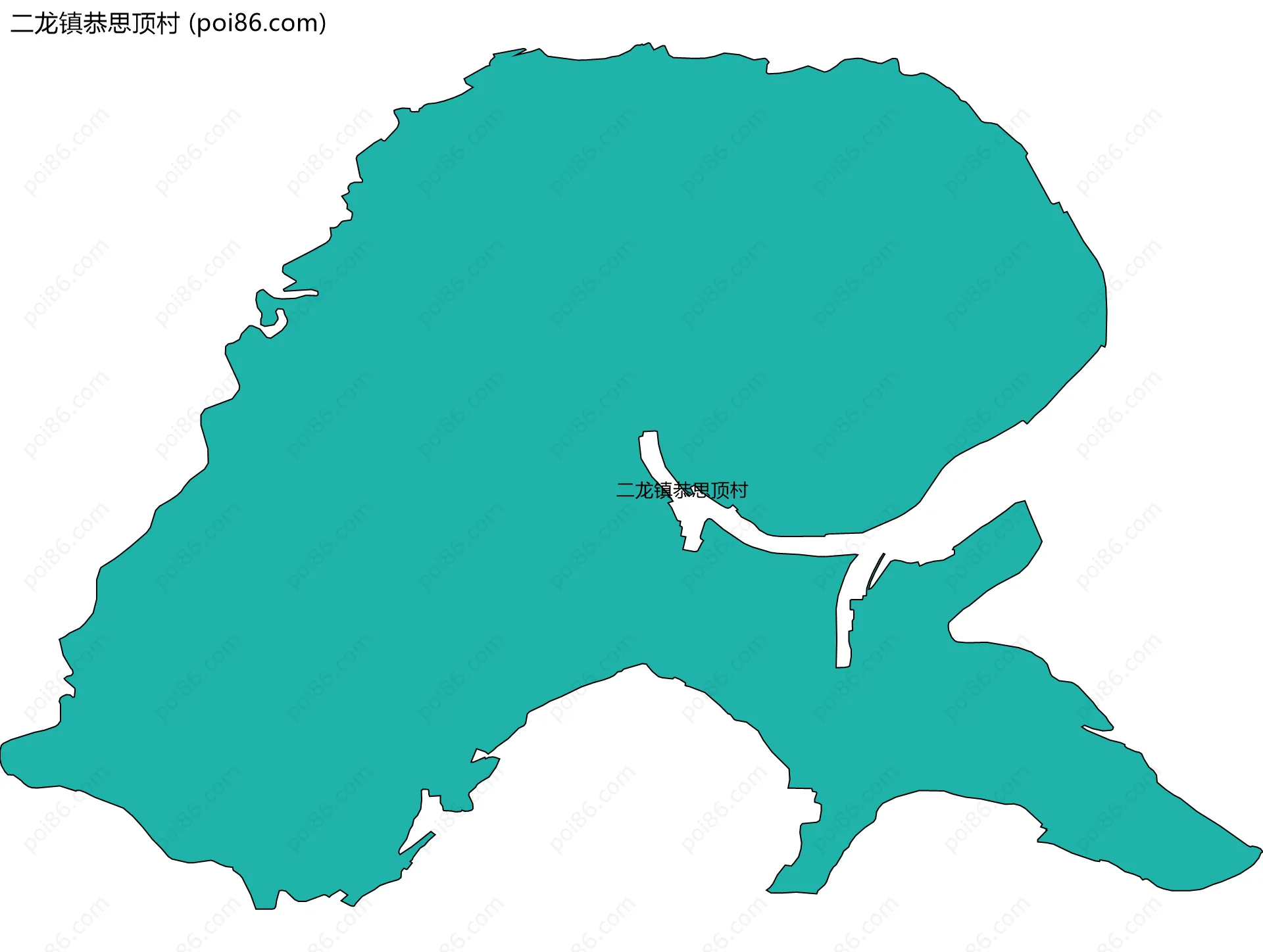 二龙镇恭思顶村边界地图
