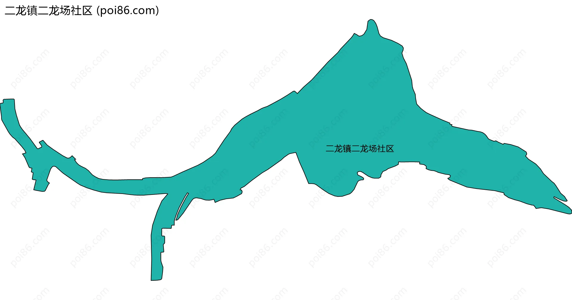 二龙镇二龙场社区边界地图