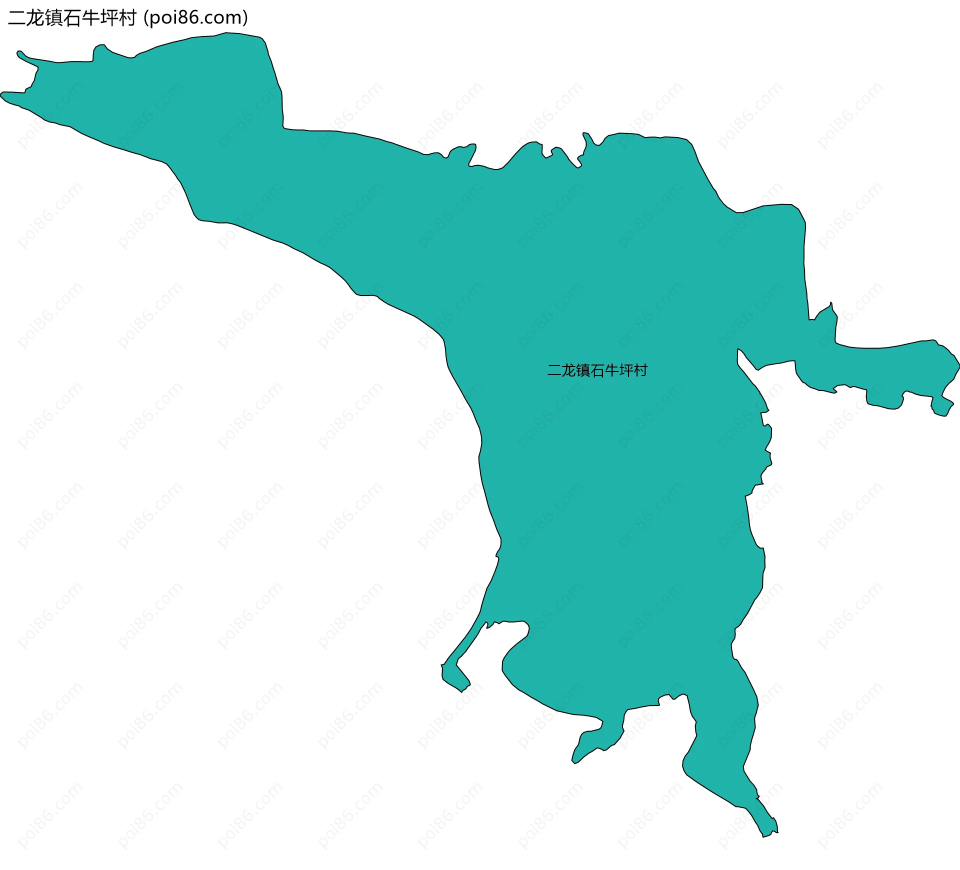 二龙镇石牛坪村边界地图