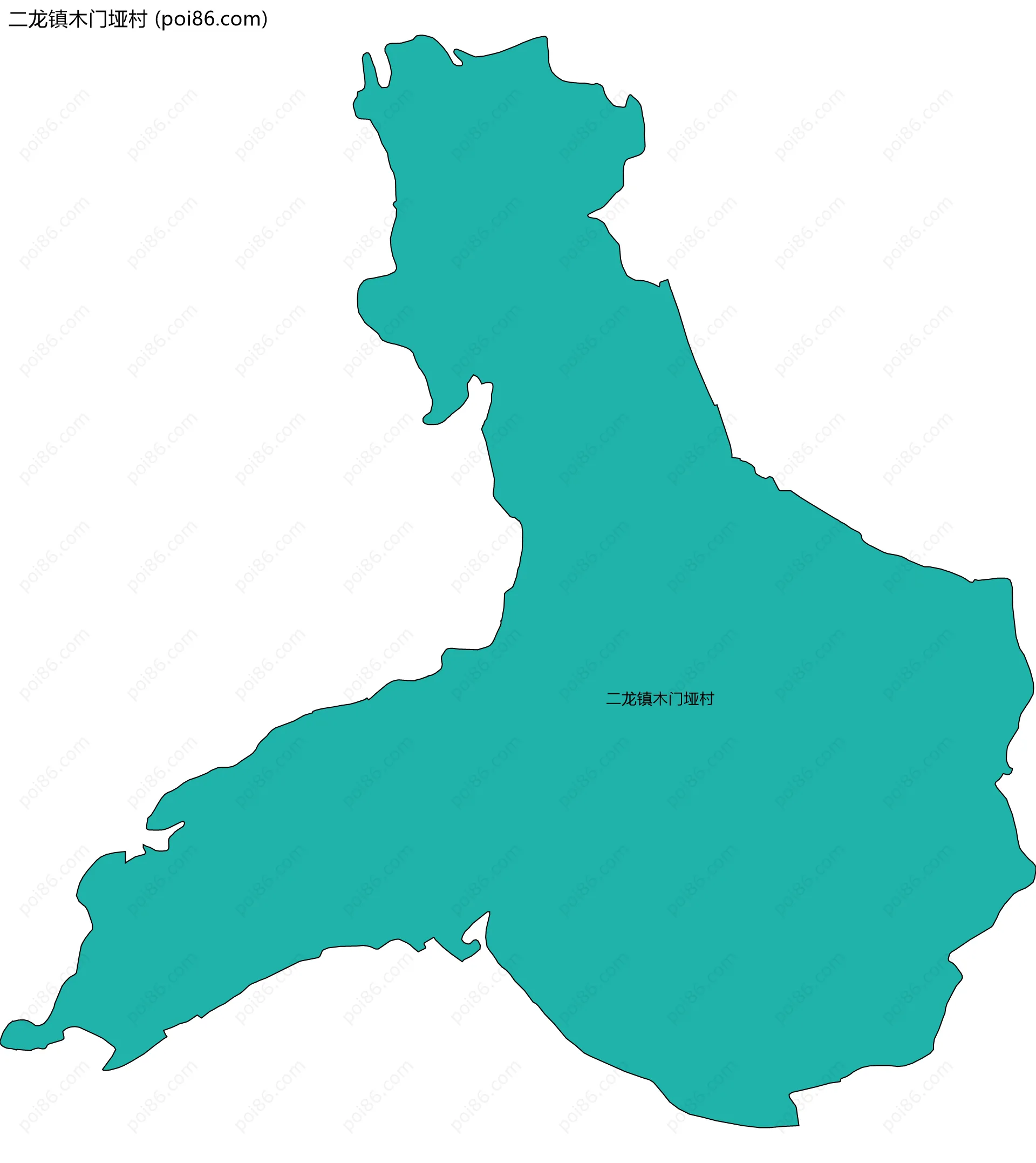 二龙镇木门垭村边界地图