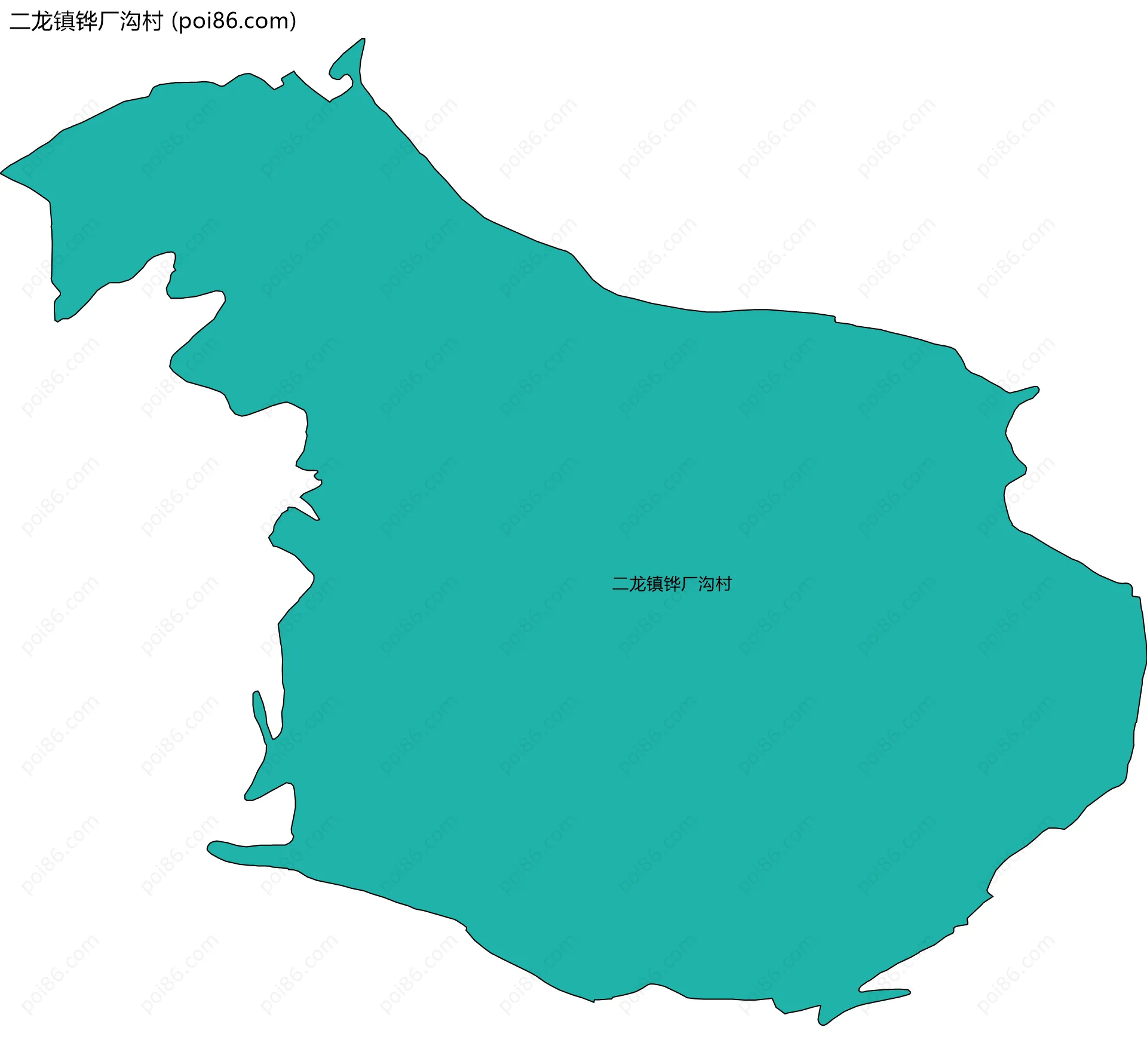 二龙镇铧厂沟村边界地图