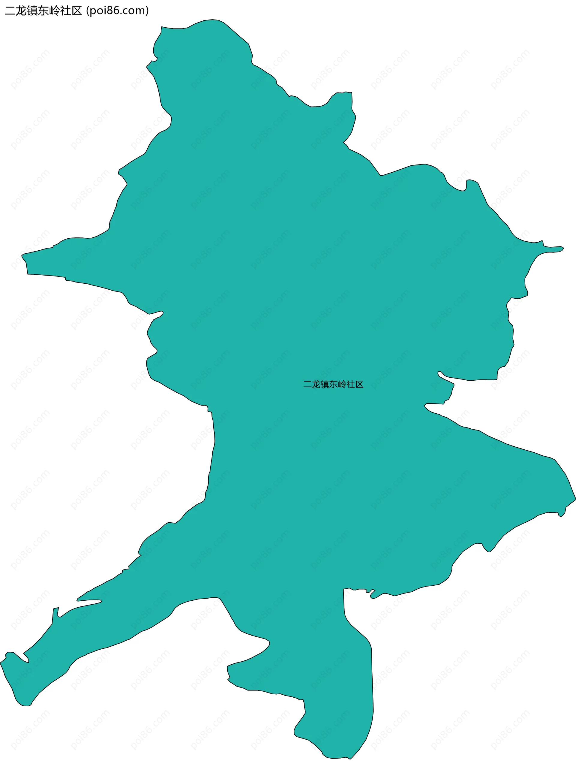 二龙镇东岭社区边界地图