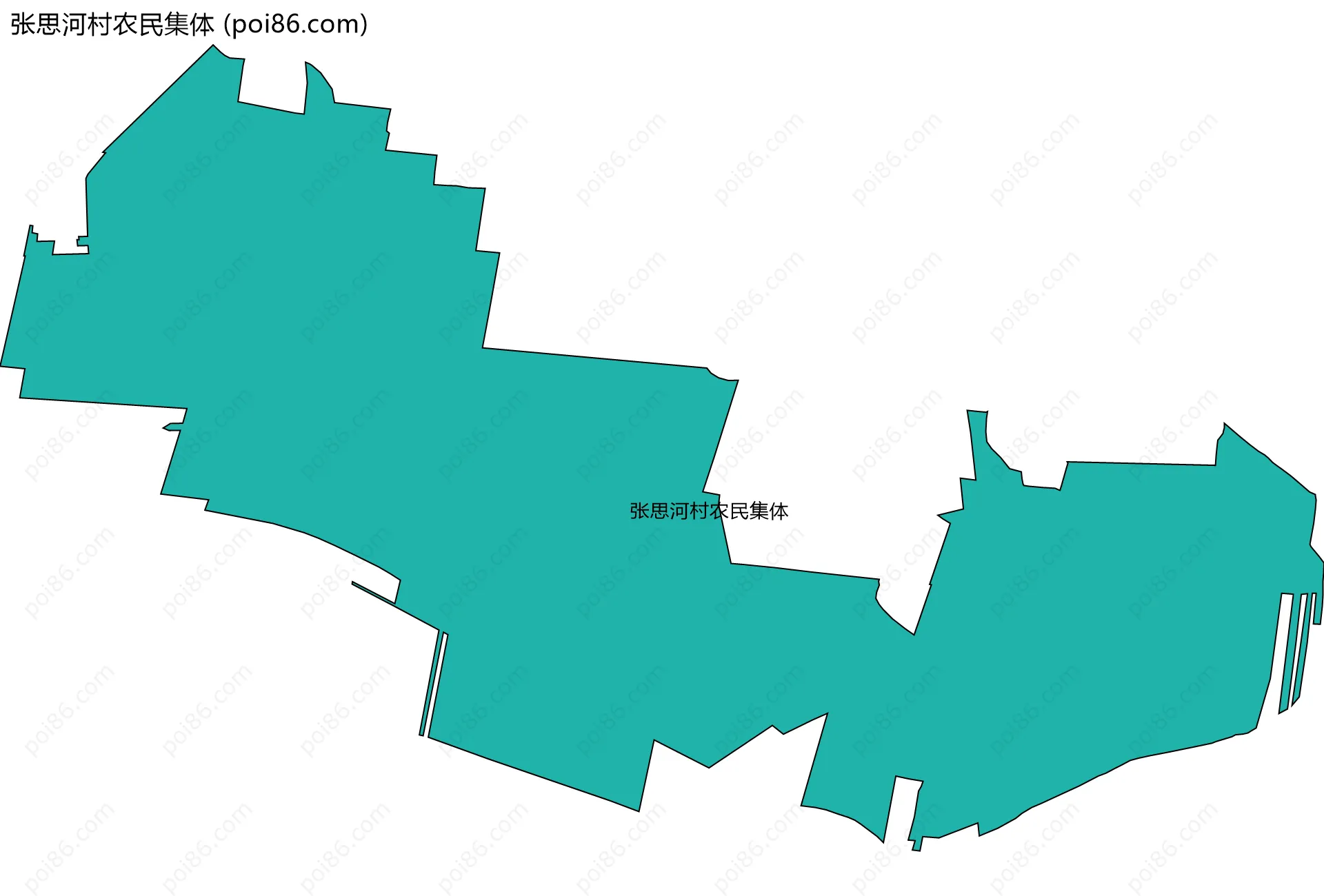 张思河村农民集体边界地图