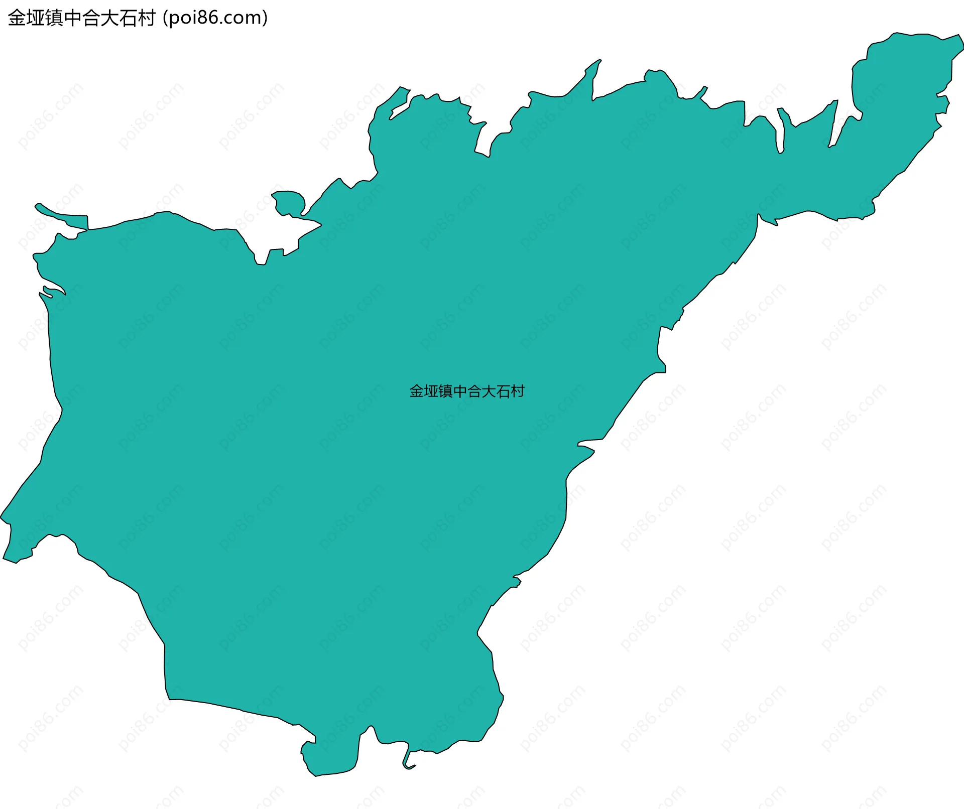 金垭镇中合大石村边界地图