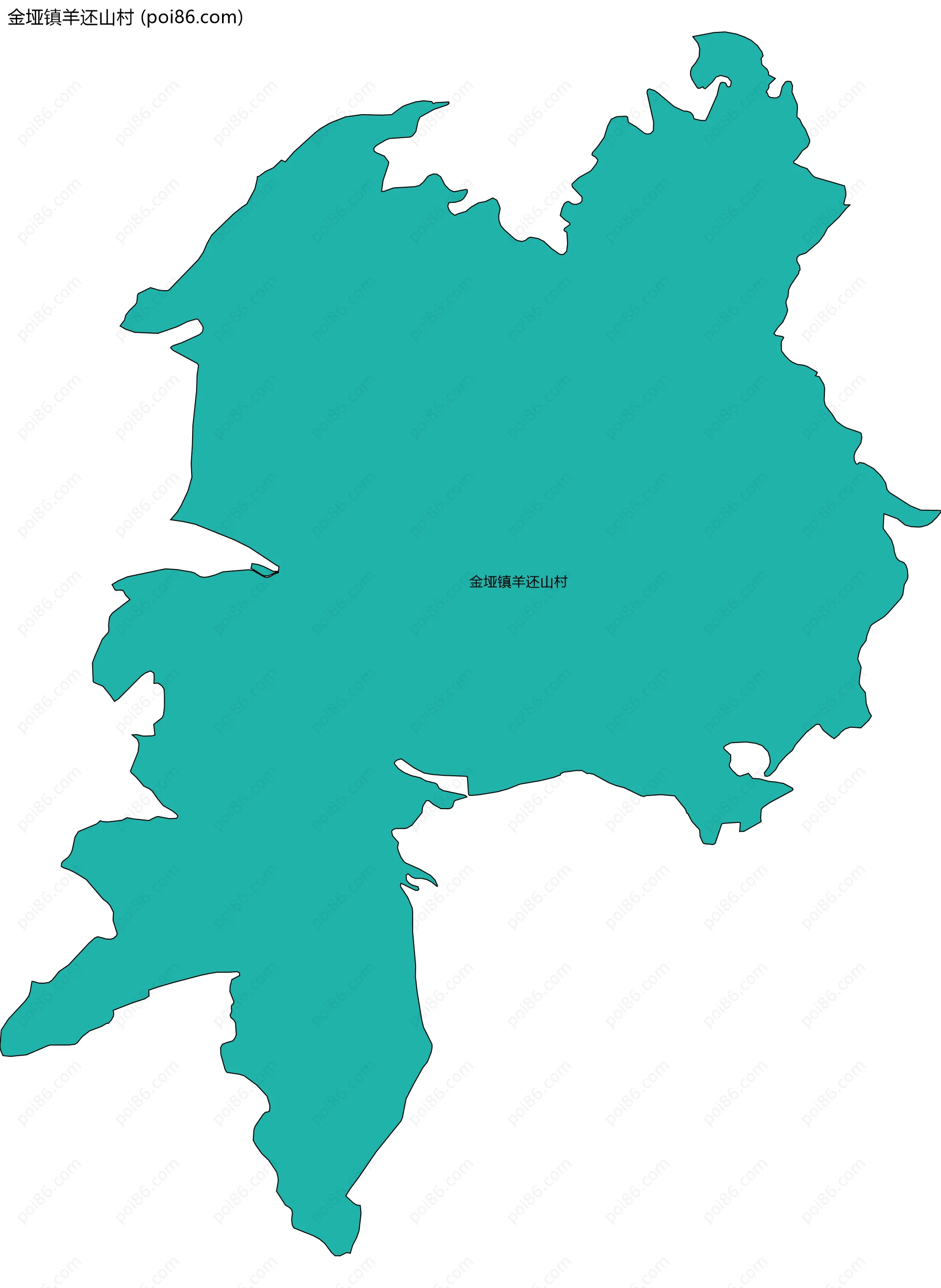 金垭镇羊还山村边界地图