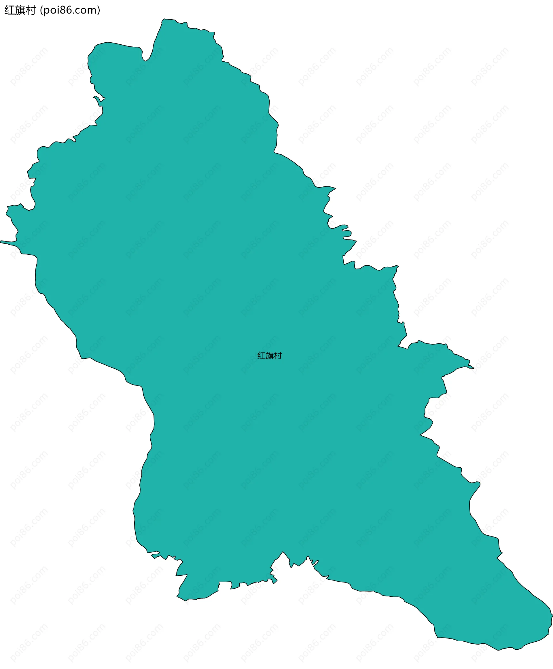 红旗村边界地图