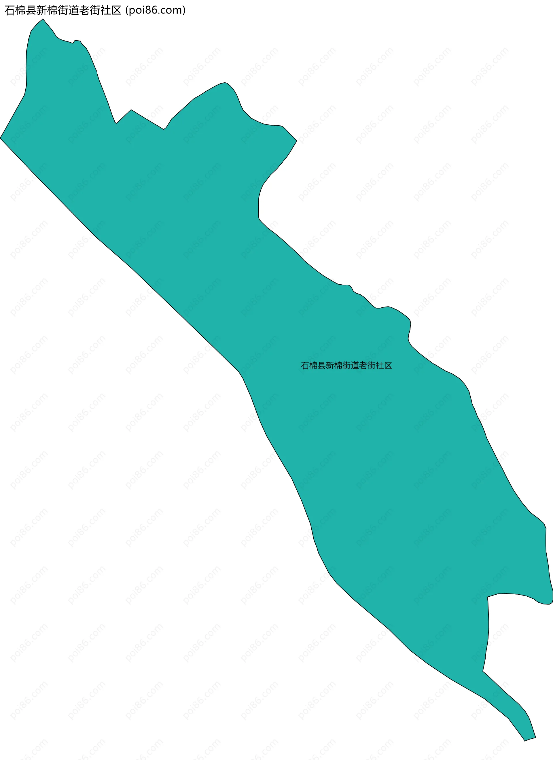 石棉县新棉街道老街社区边界地图