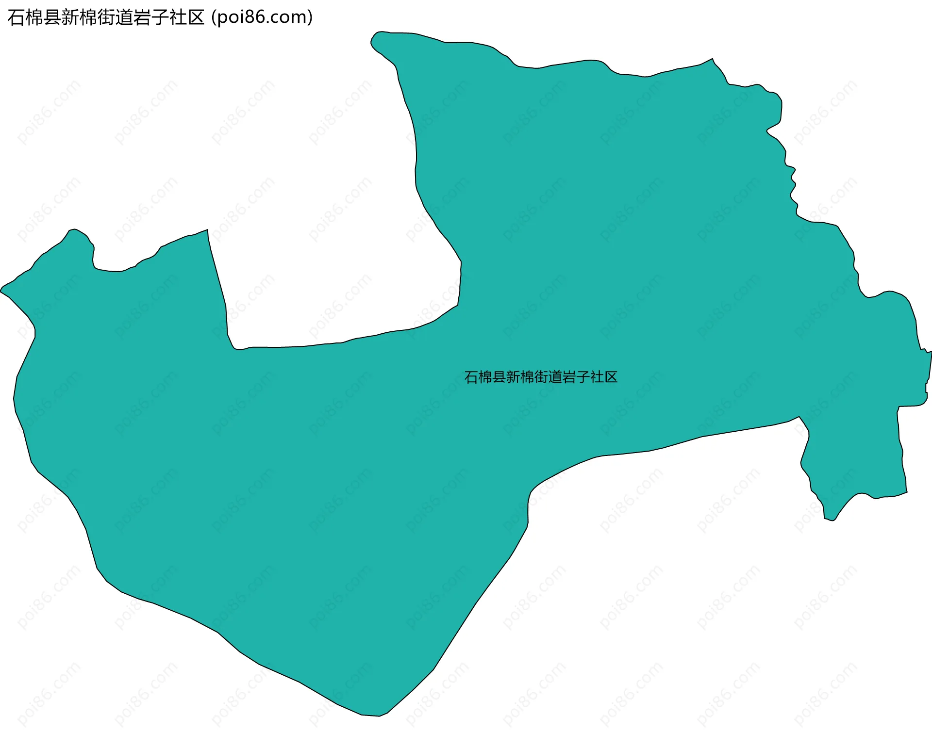 石棉县新棉街道岩子社区边界地图