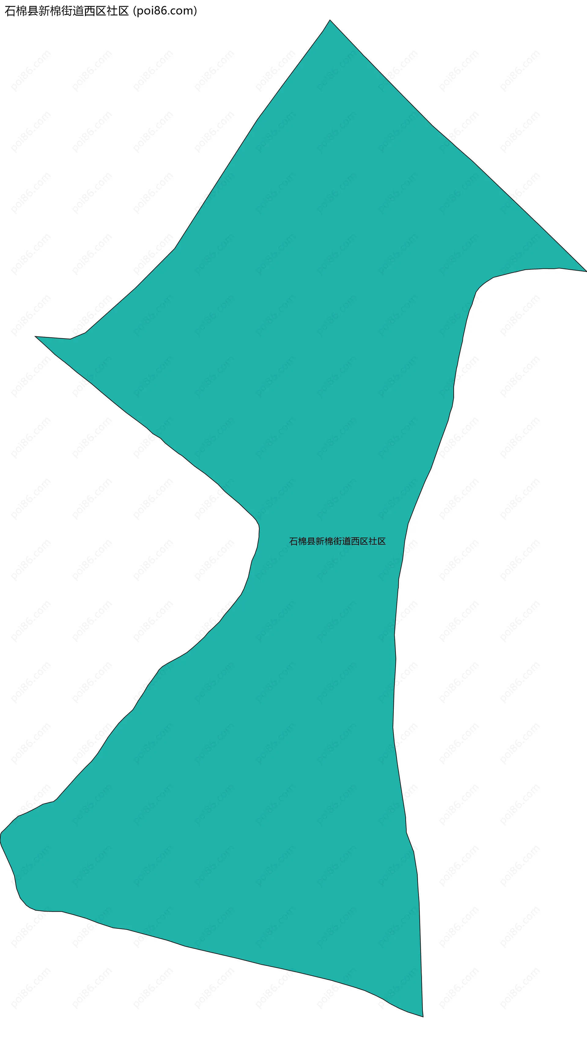 石棉县新棉街道西区社区边界地图