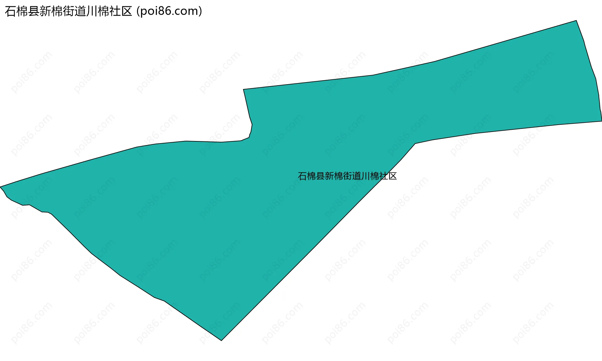 石棉县新棉街道川棉社区边界地图