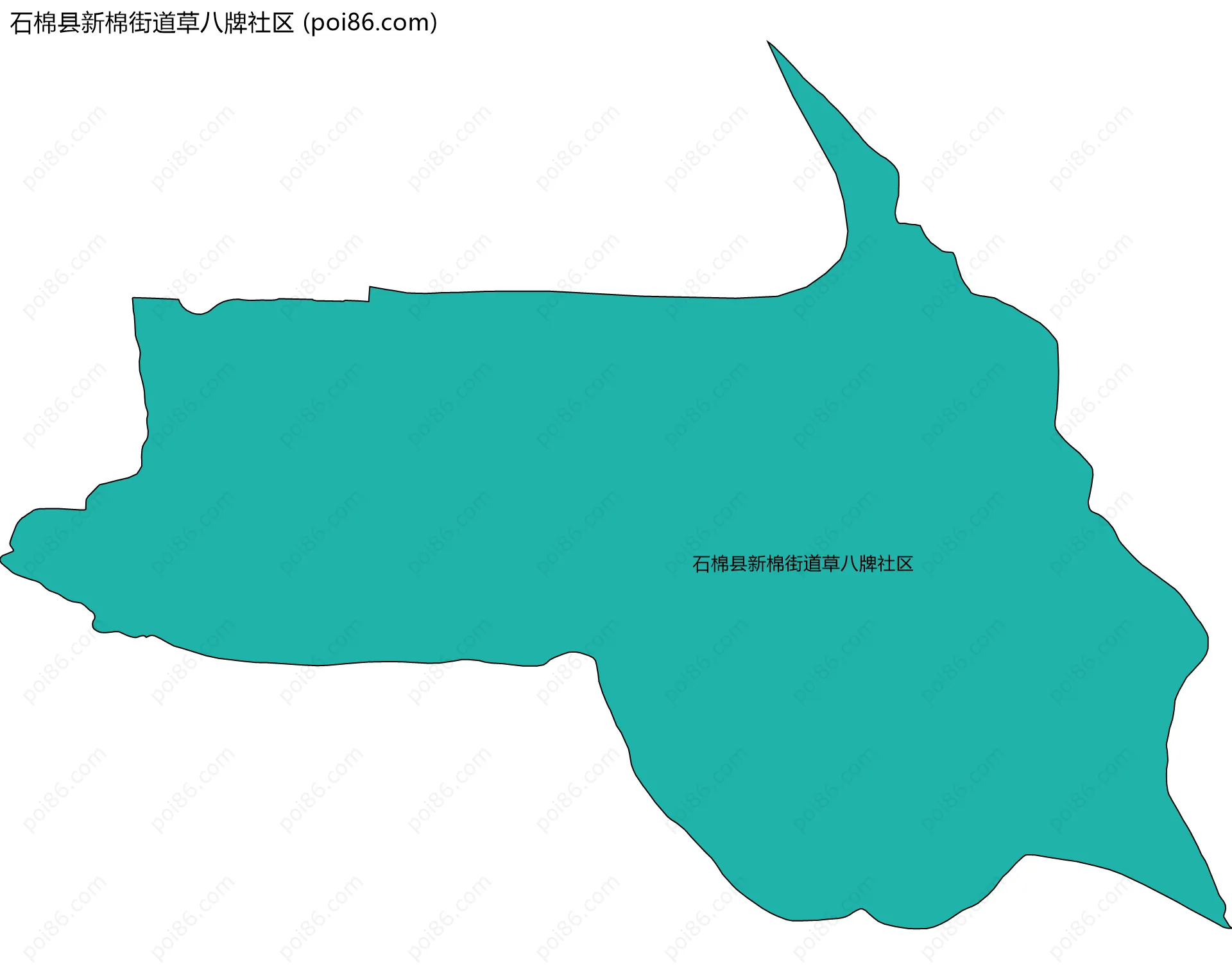 石棉县新棉街道草八牌社区边界地图
