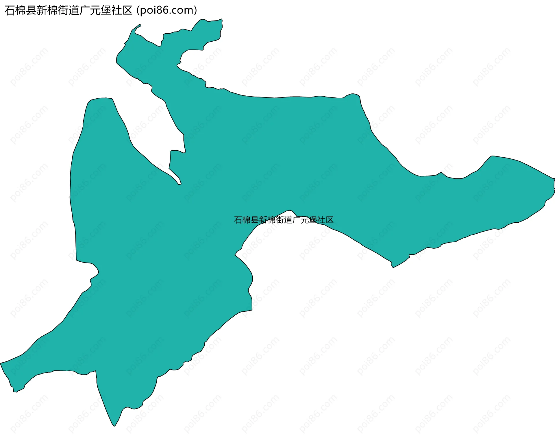 石棉县新棉街道广元堡社区边界地图