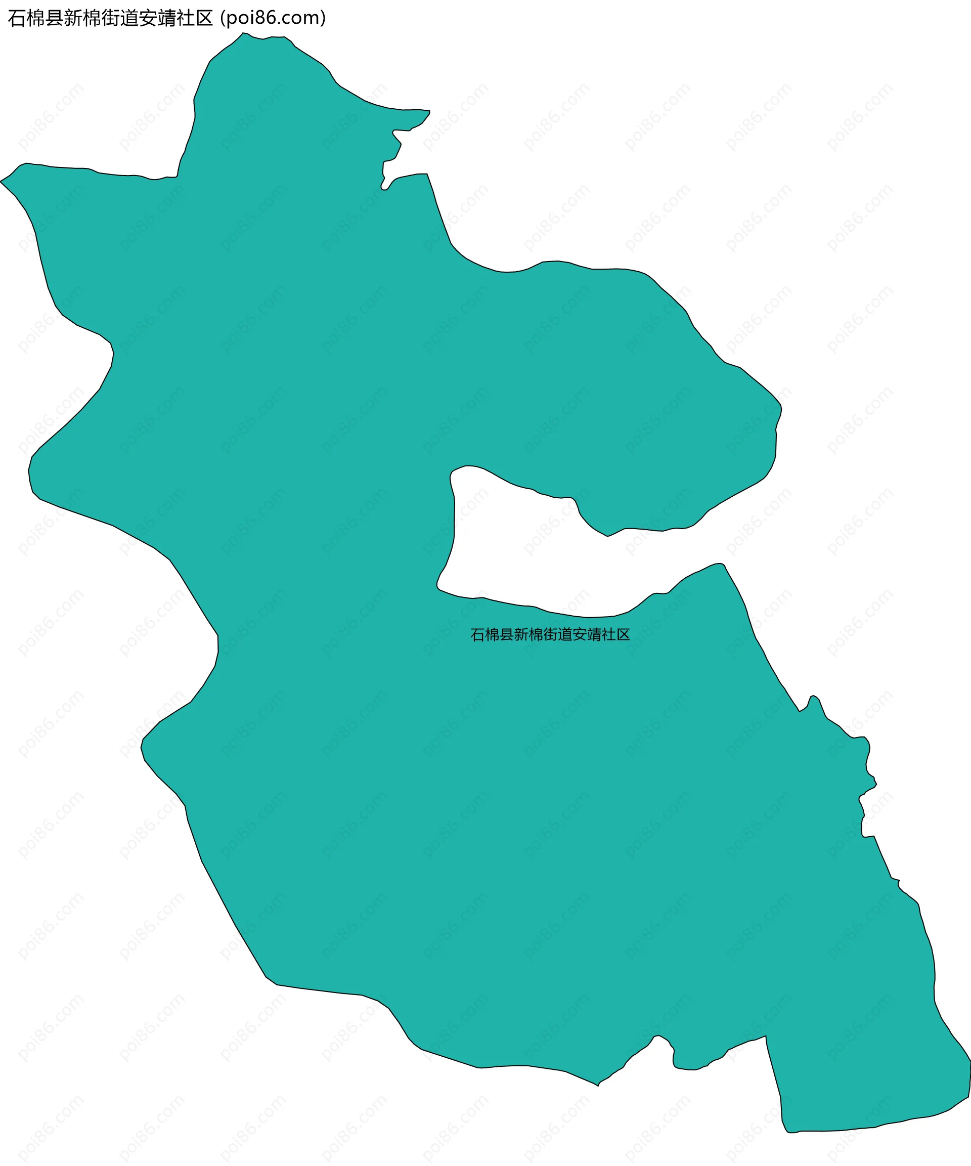 石棉县新棉街道安靖社区边界地图