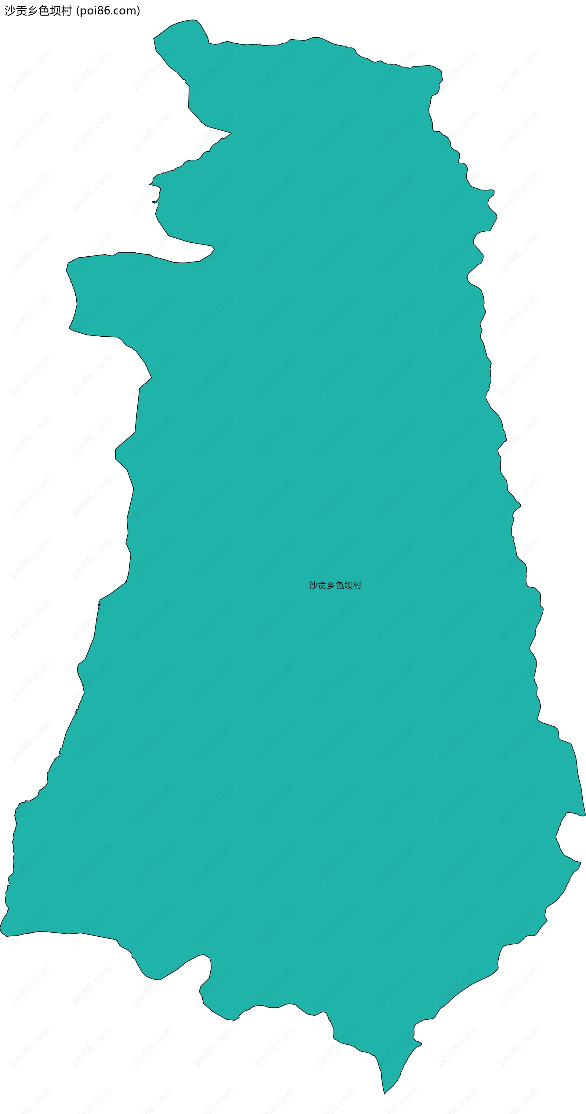 沙贡乡色坝村边界地图
