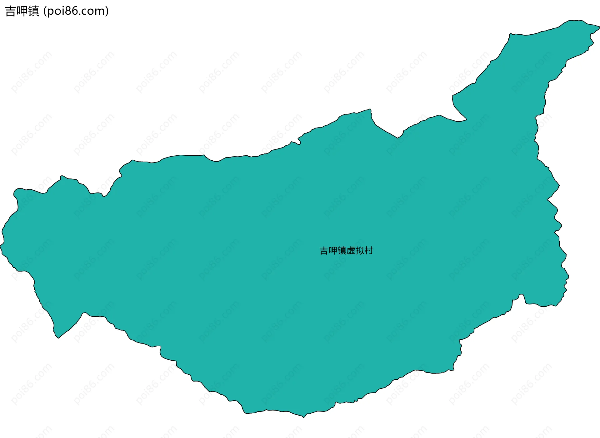 吉呷镇边界地图(五级行政区划)