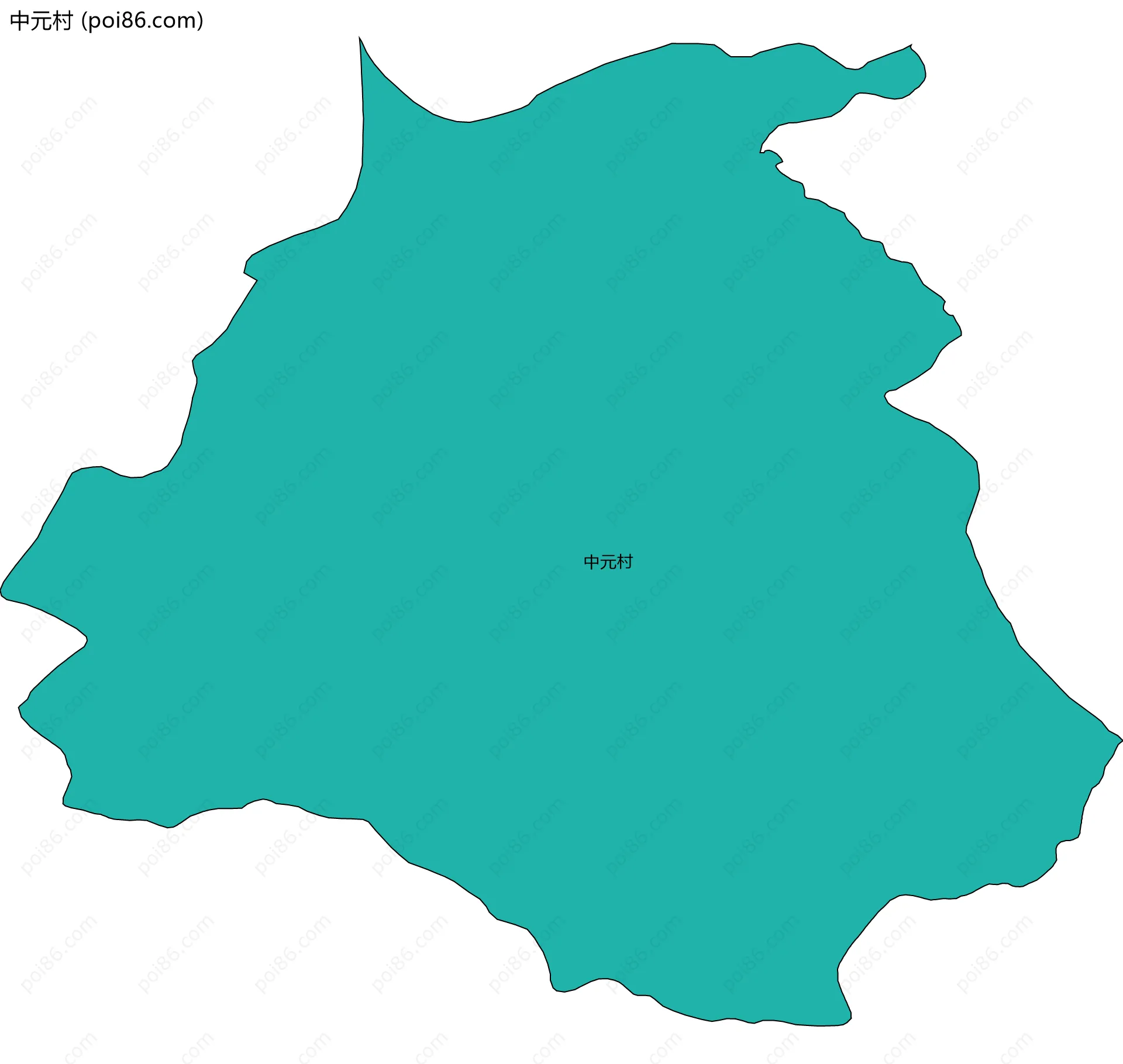 中元村边界地图