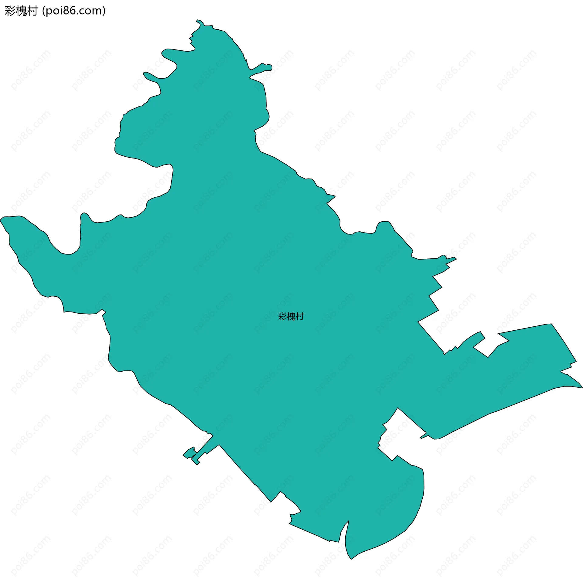 彩槐村边界地图
