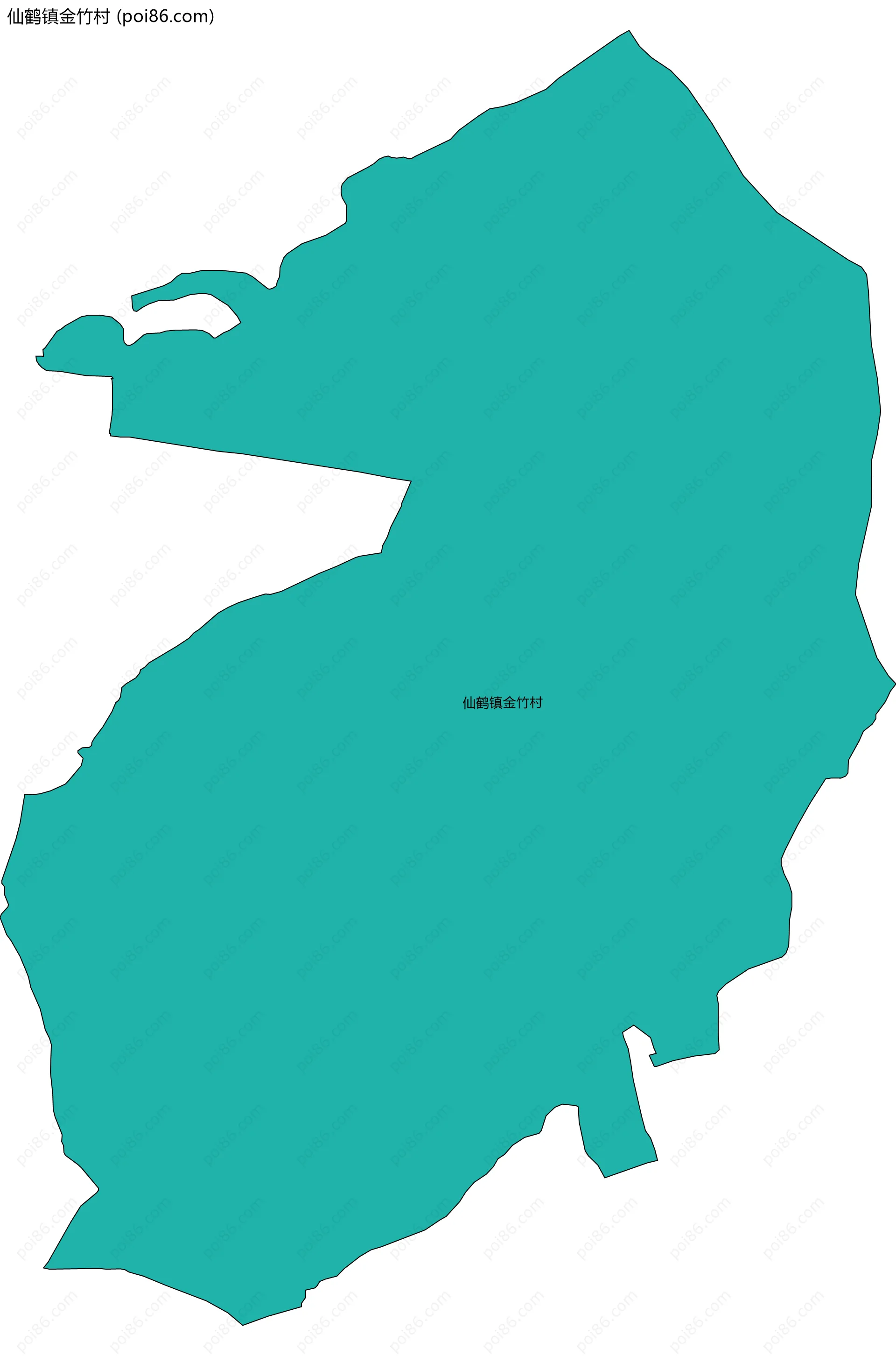 仙鹤镇金竹村边界地图