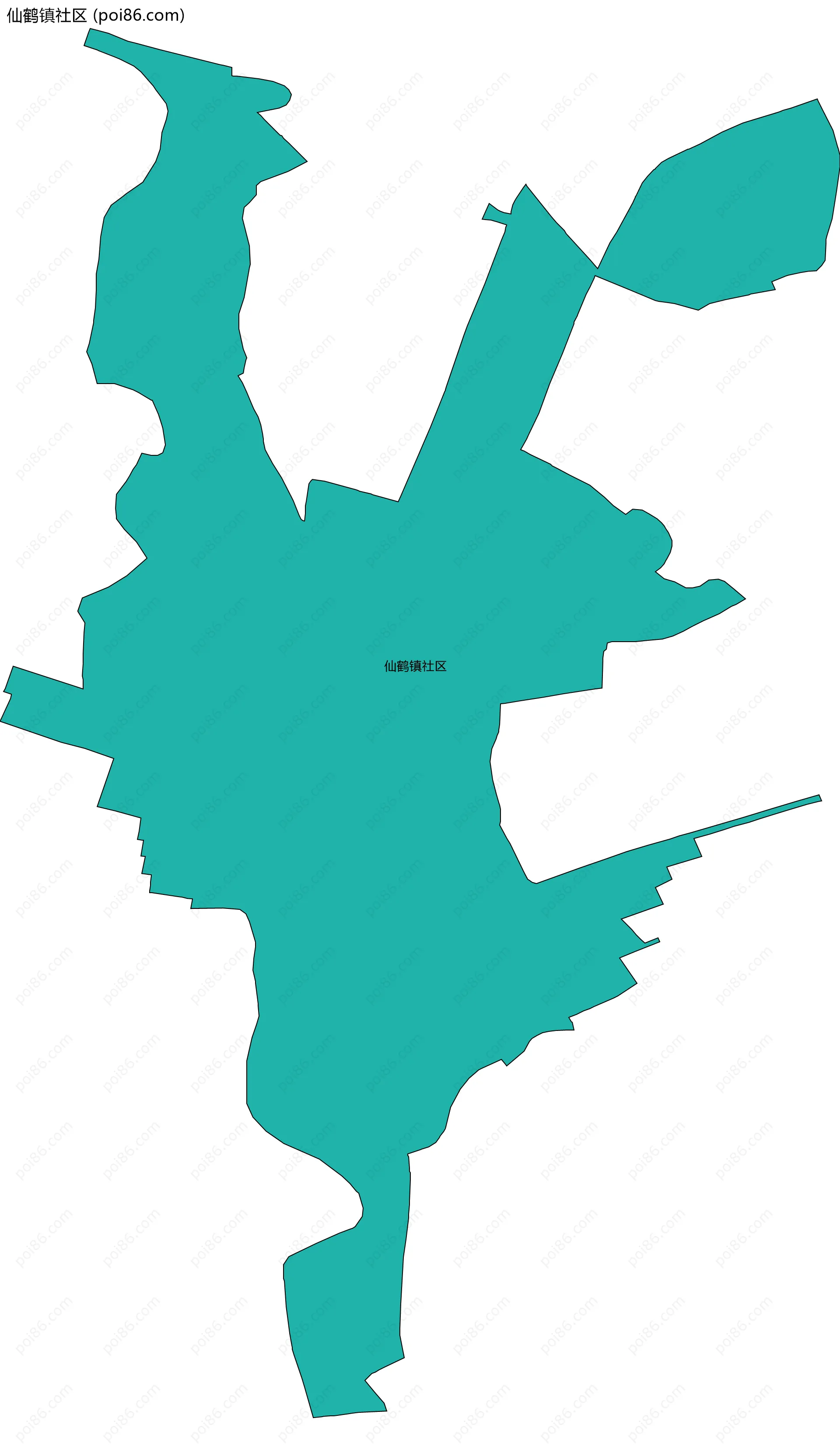 仙鹤镇社区边界地图