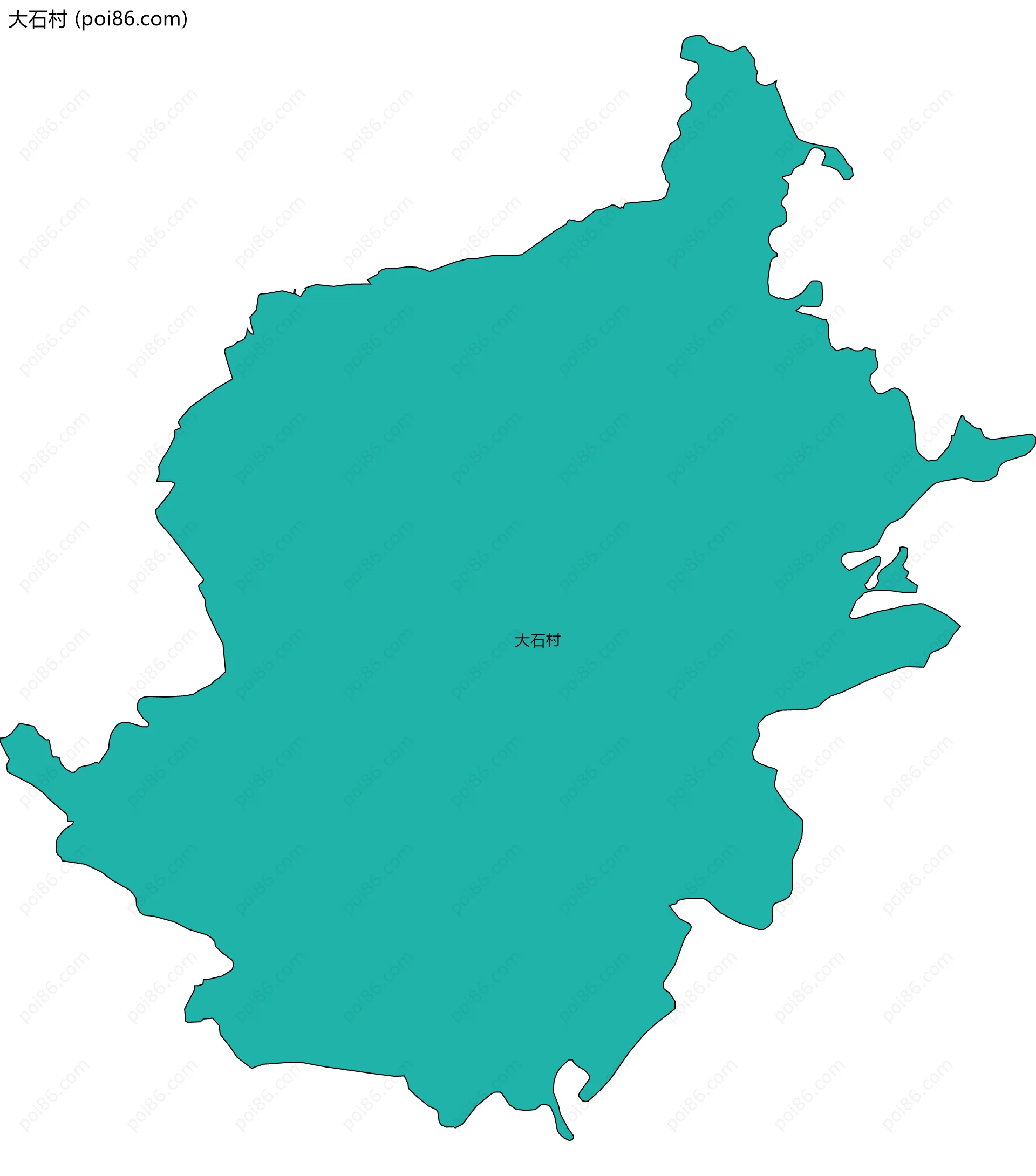 大石村边界地图