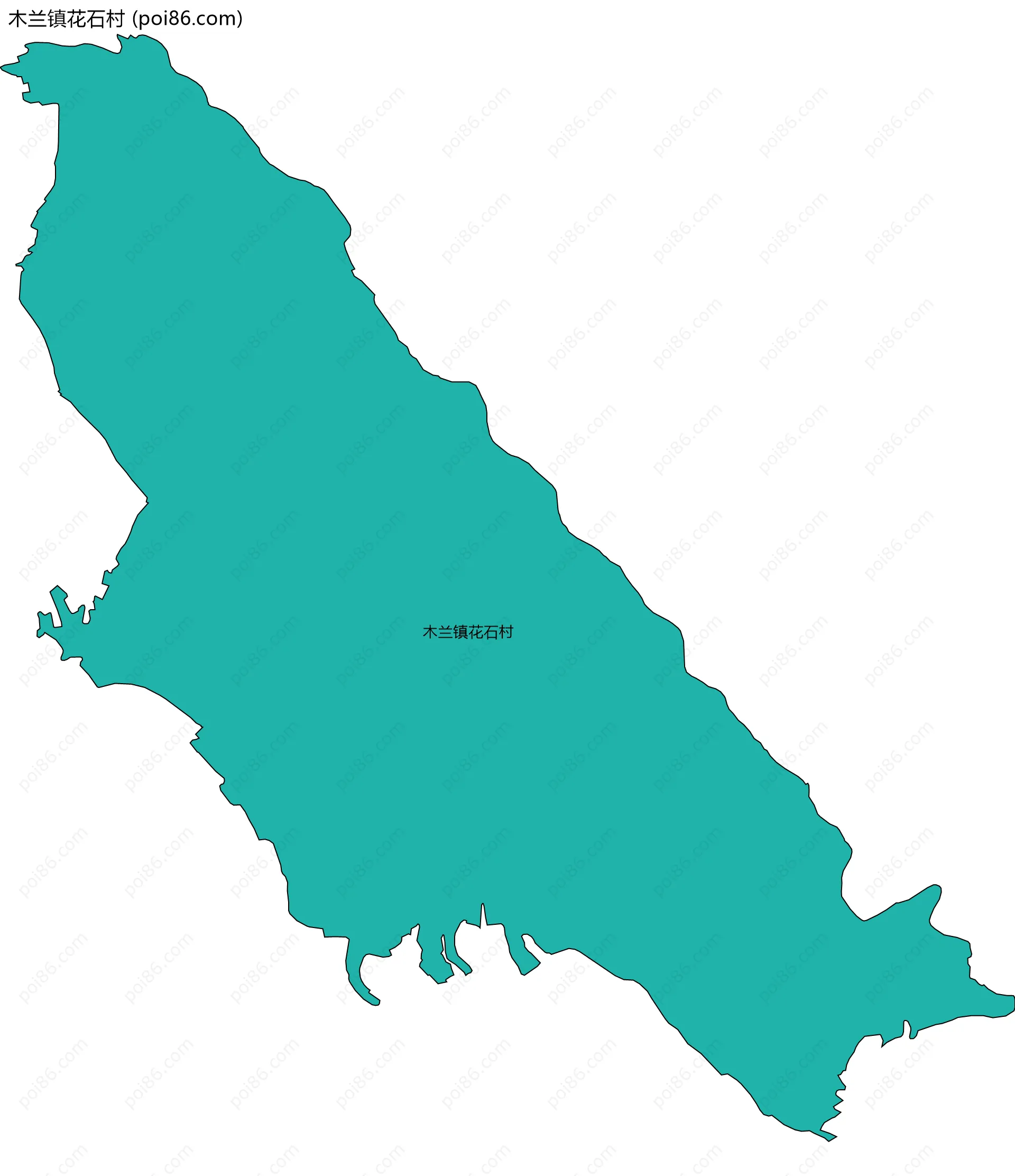 木兰镇花石村边界地图