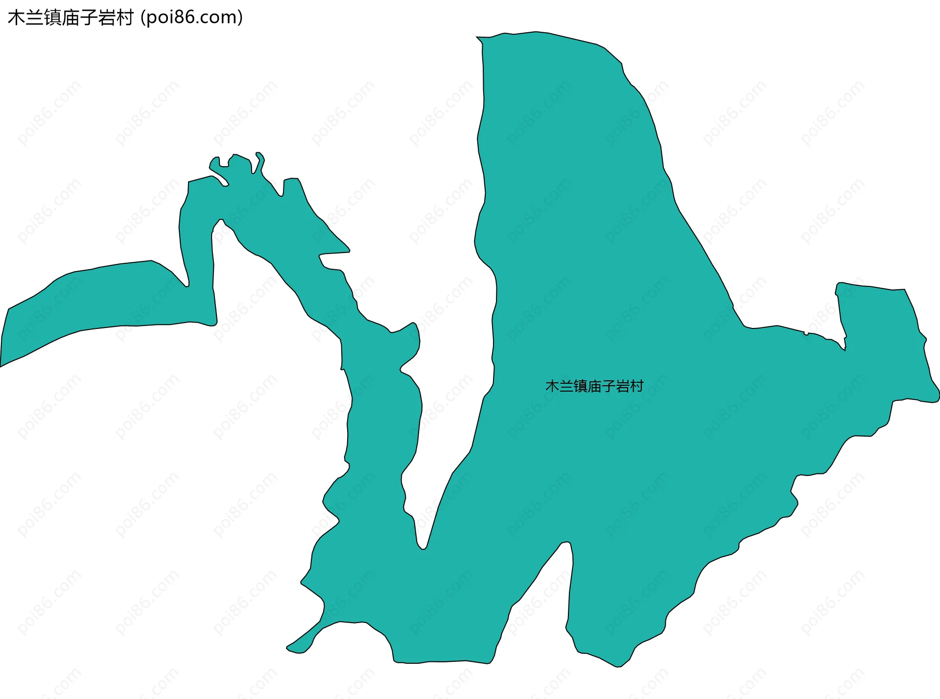 木兰镇庙子岩村边界地图