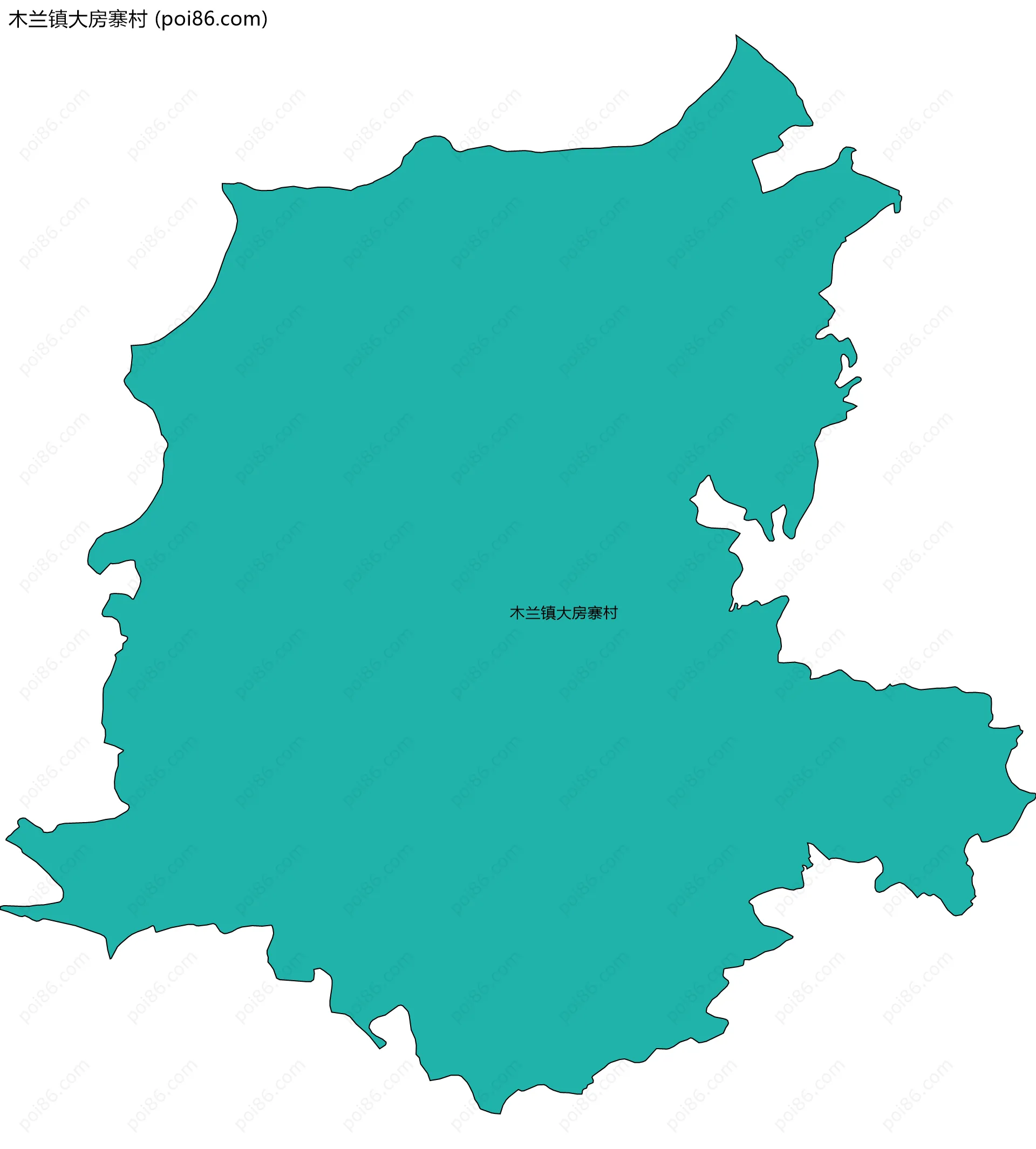 木兰镇大房寨村边界地图