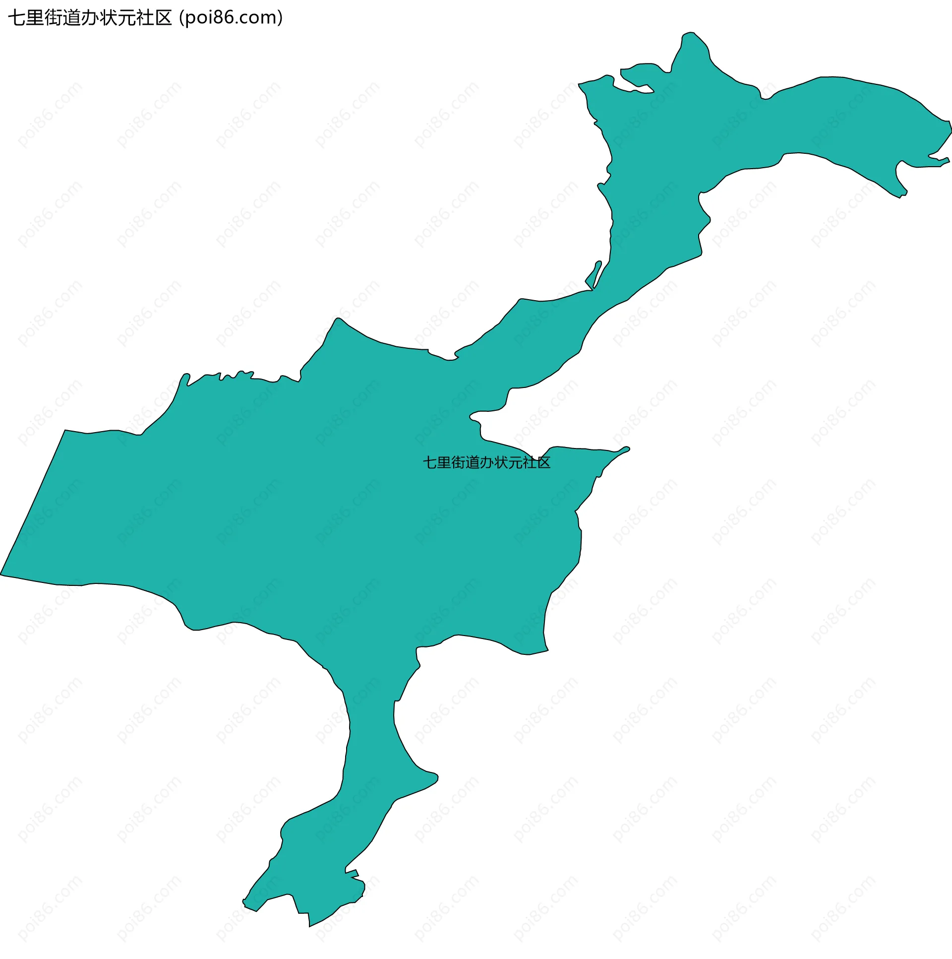 七里街道办状元社区边界地图