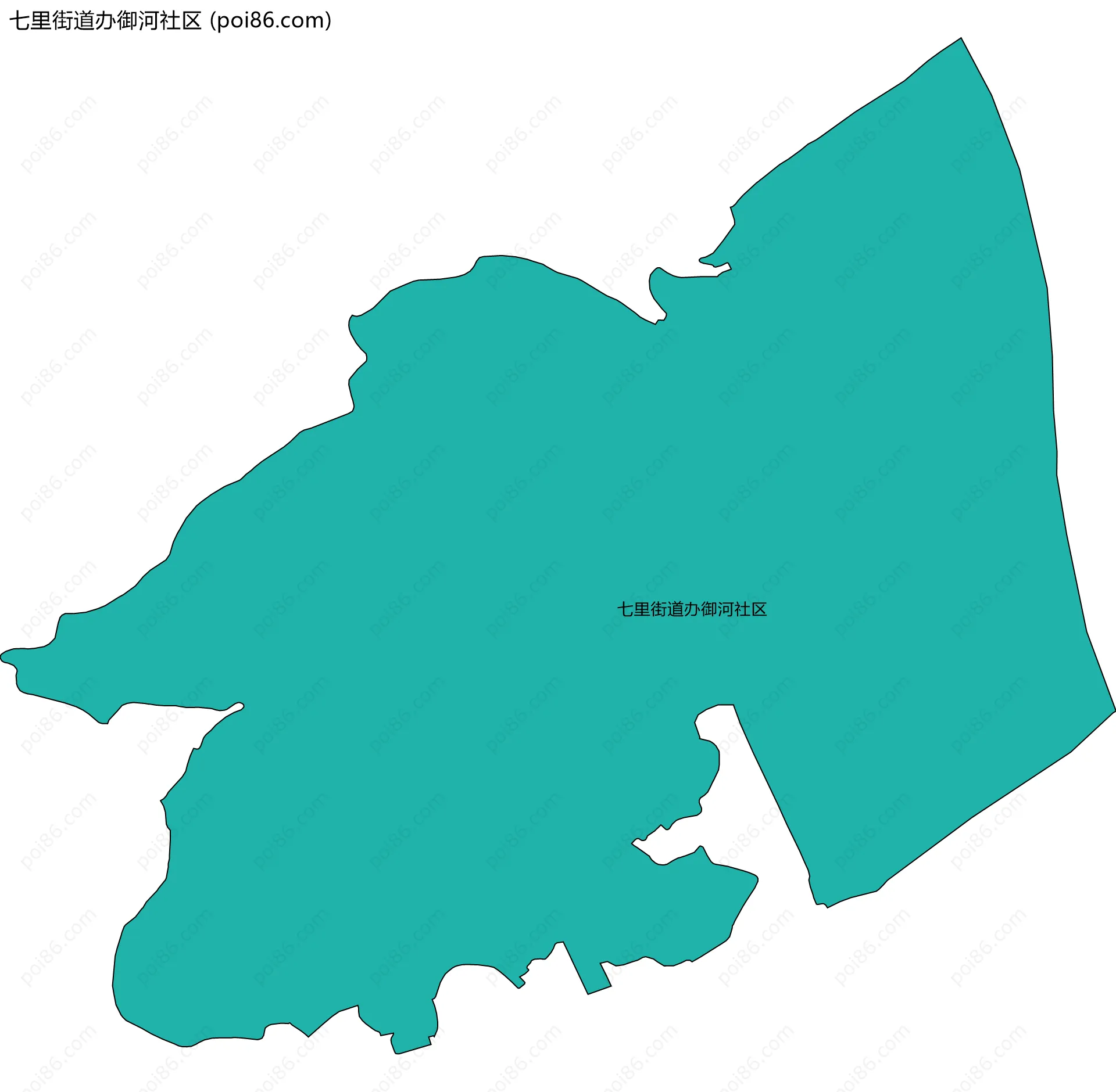 七里街道办御河社区边界地图