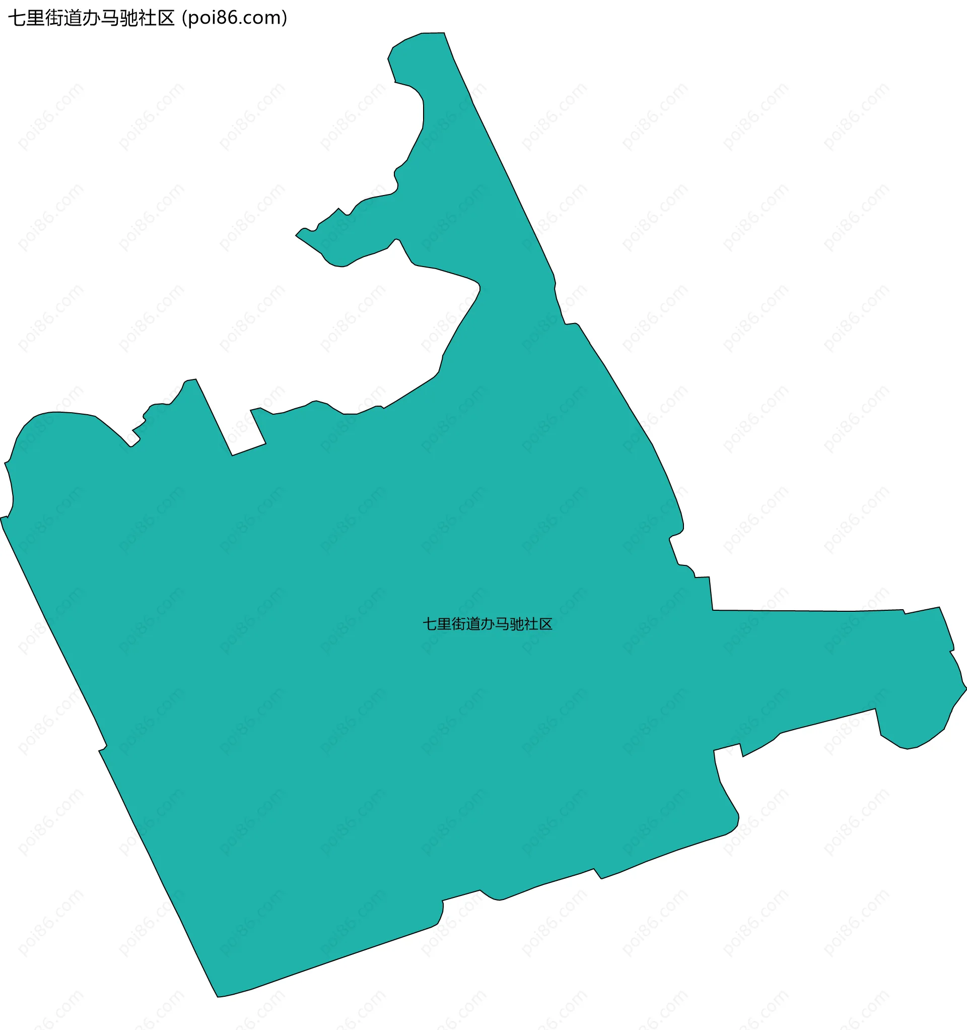 七里街道办马驰社区边界地图