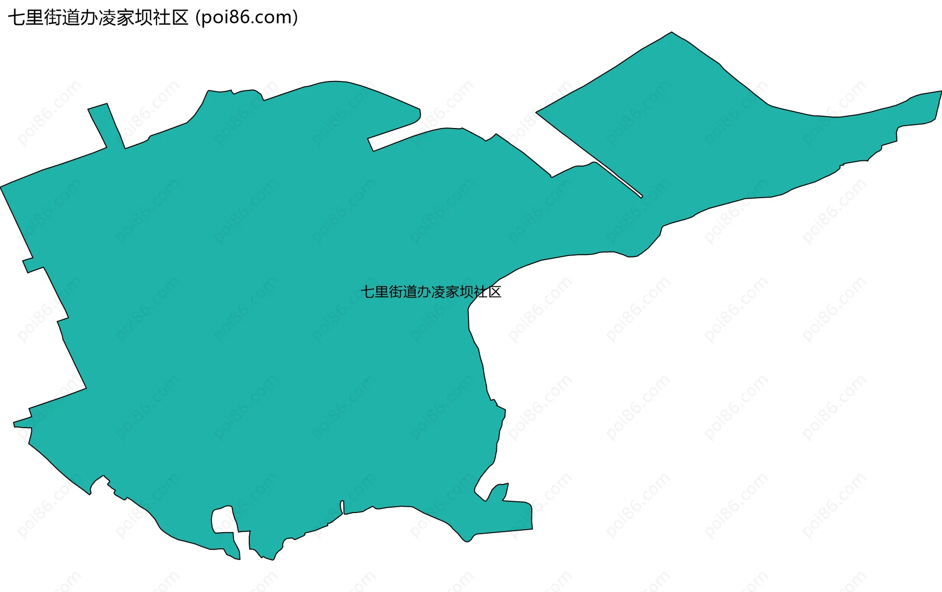 七里街道办凌家坝社区边界地图