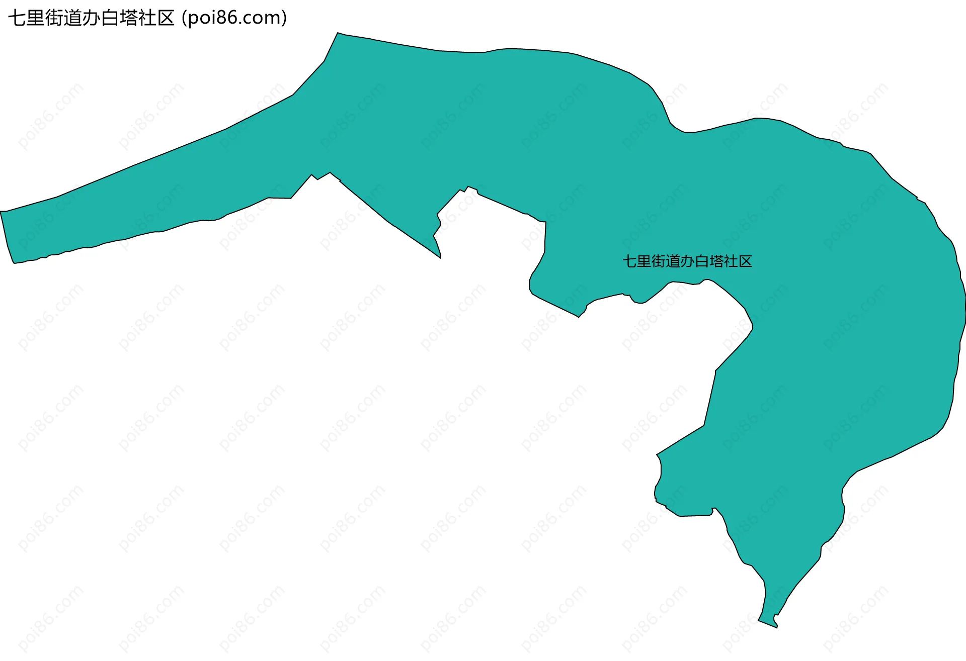 七里街道办白塔社区边界地图