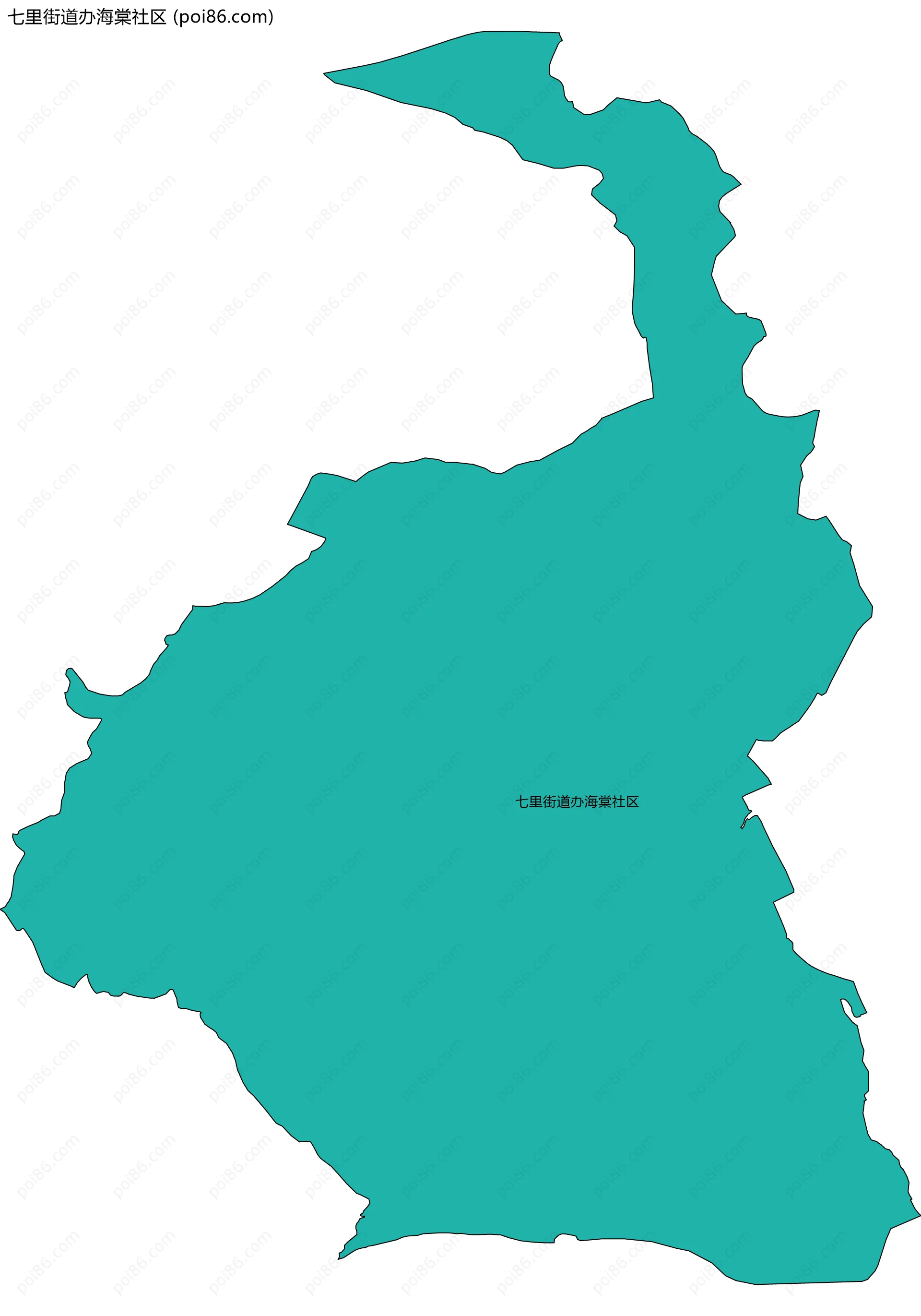 七里街道办海棠社区边界地图