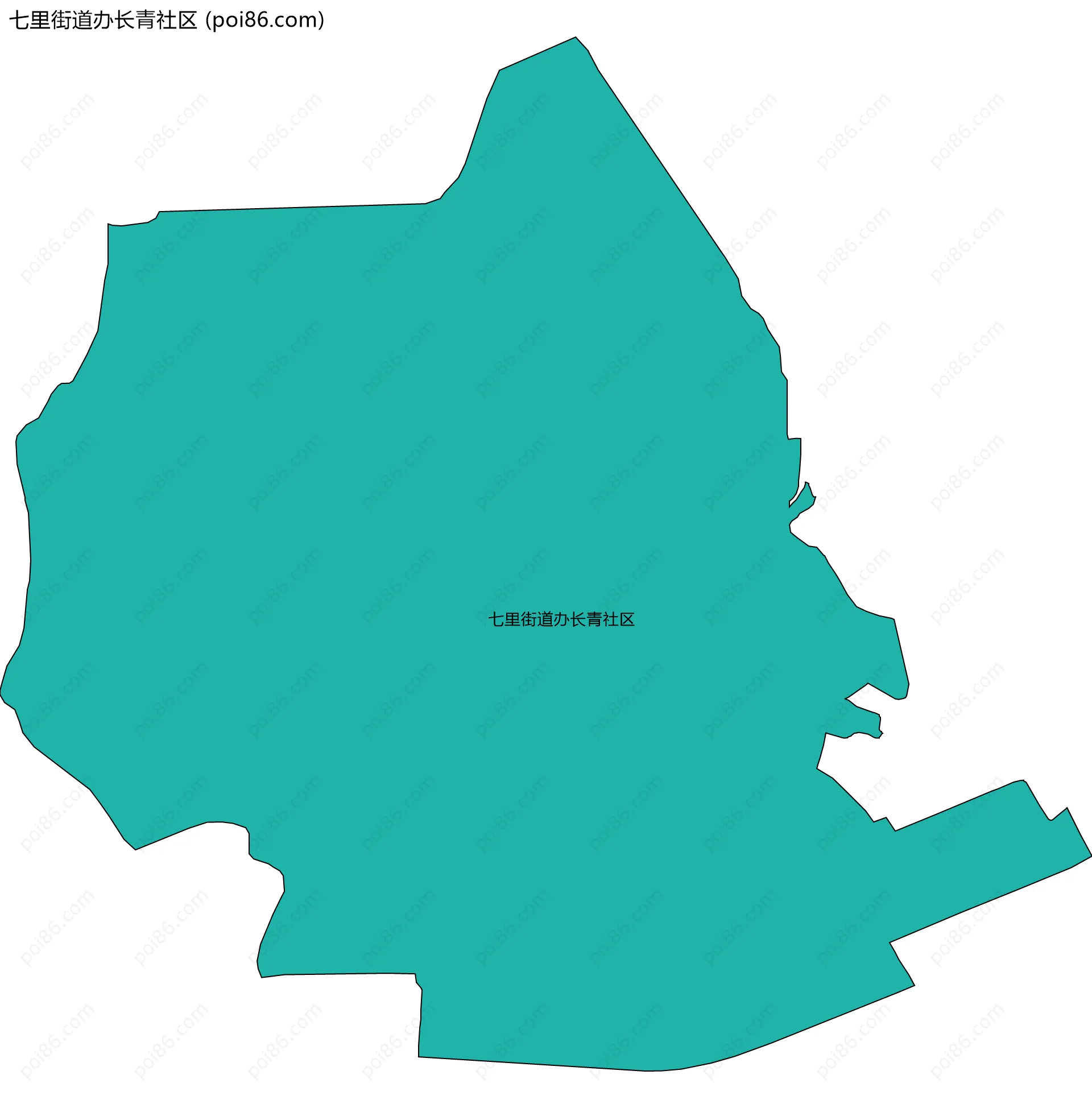 七里街道办长青社区边界地图