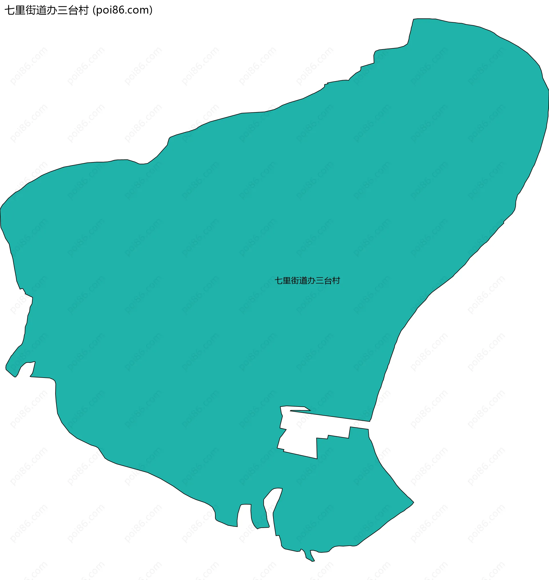 七里街道办三台村边界地图