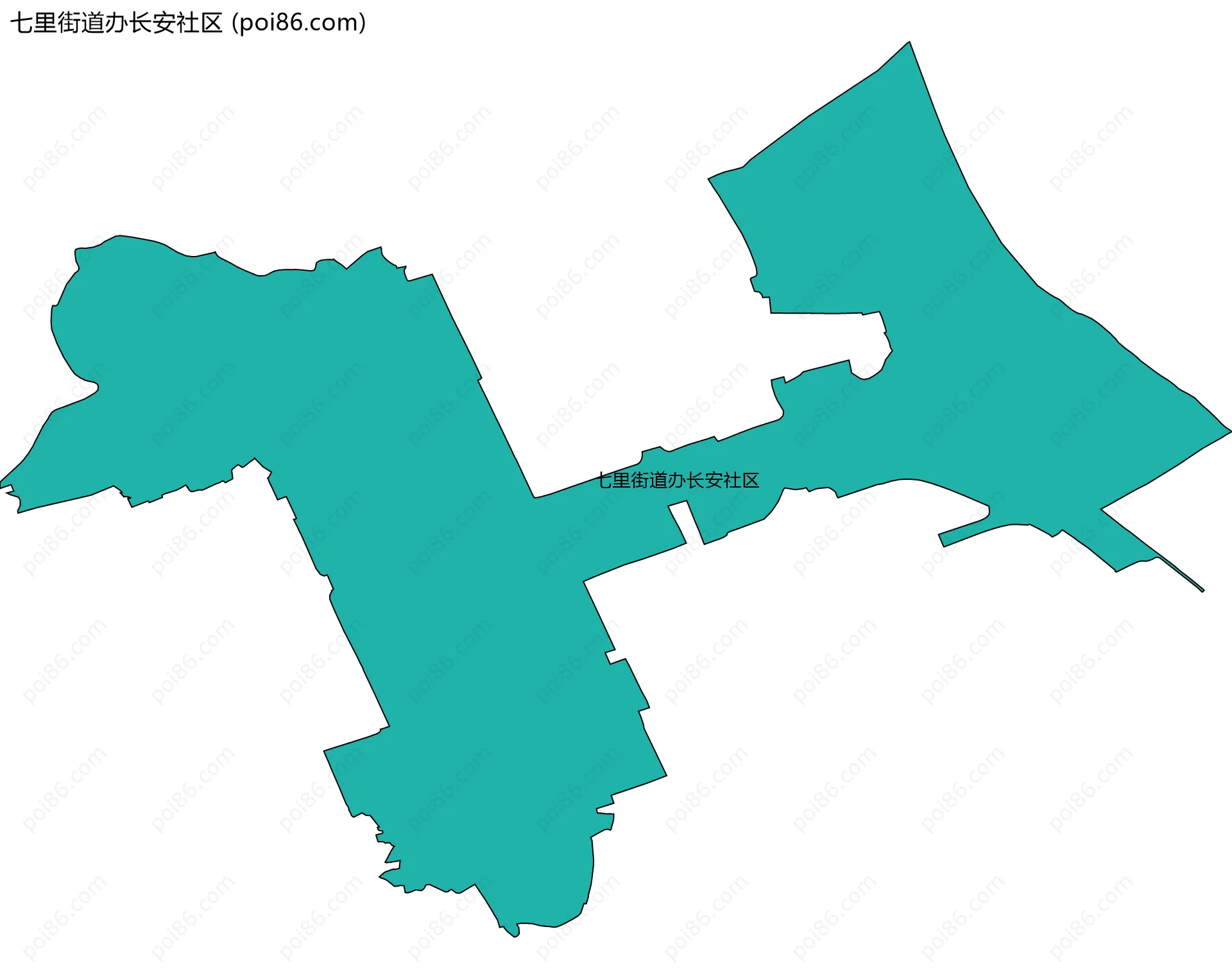 七里街道办长安社区边界地图