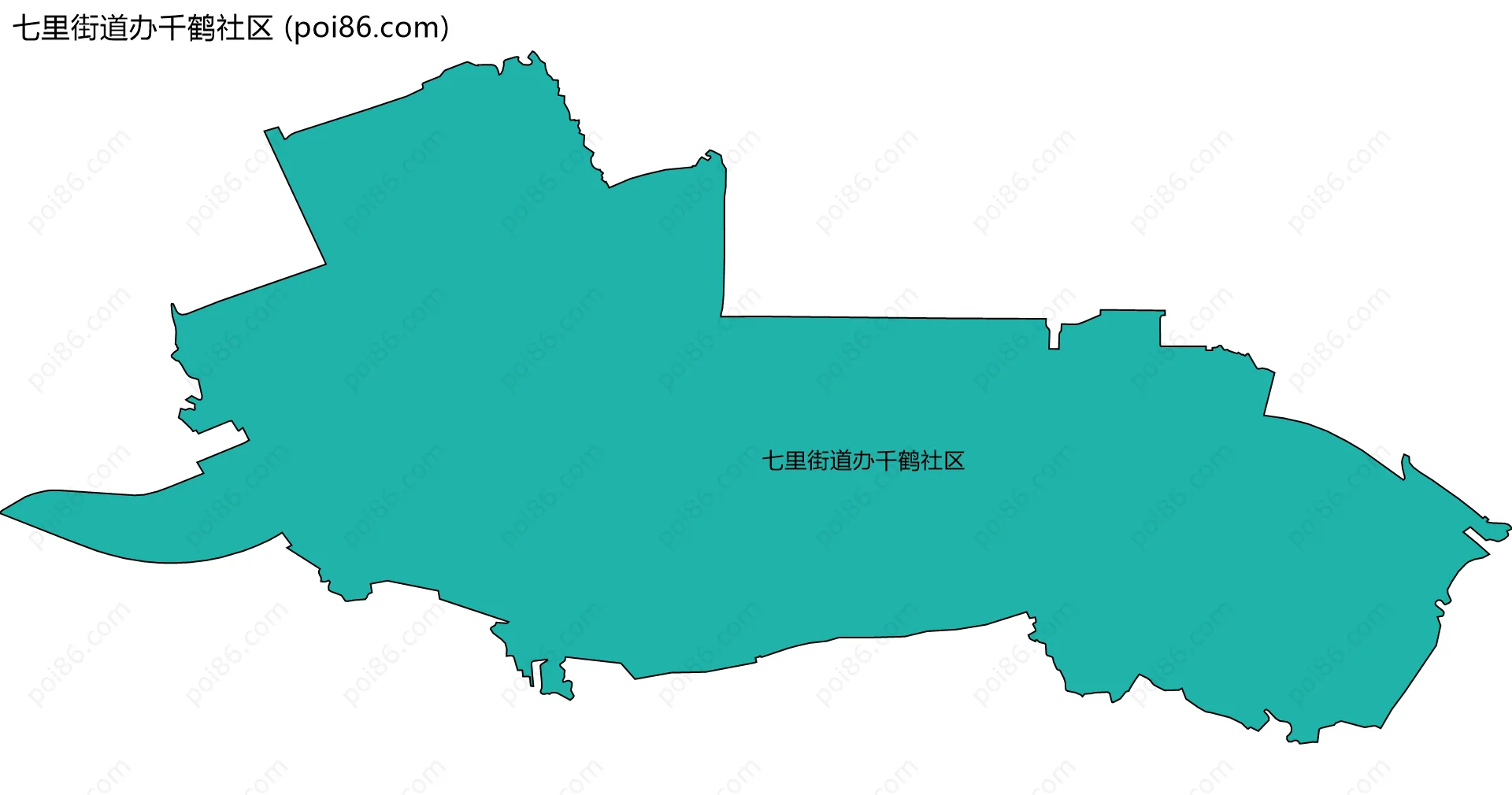 七里街道办千鹤社区边界地图