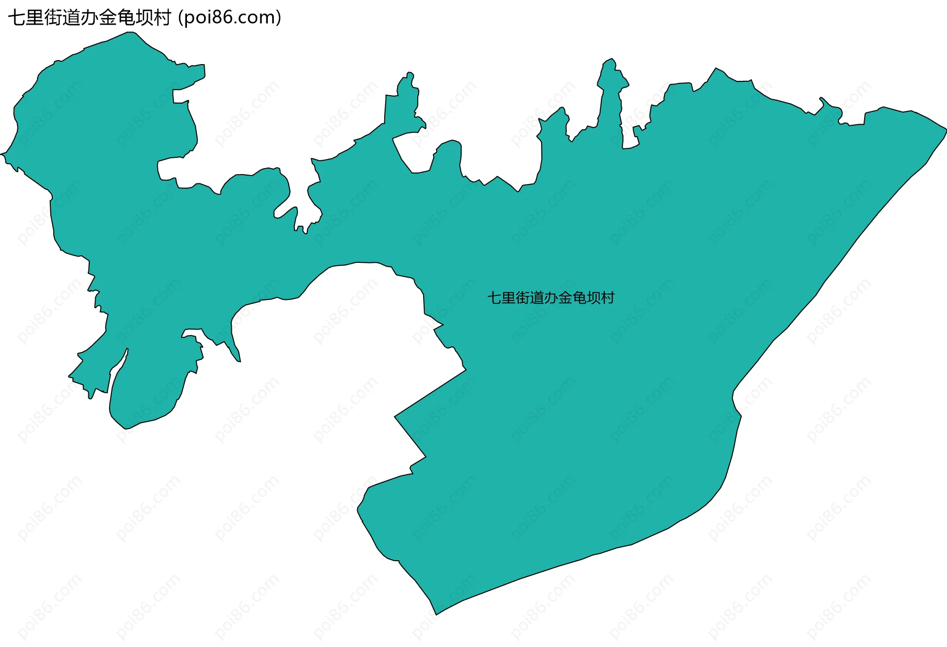 七里街道办金龟坝村边界地图