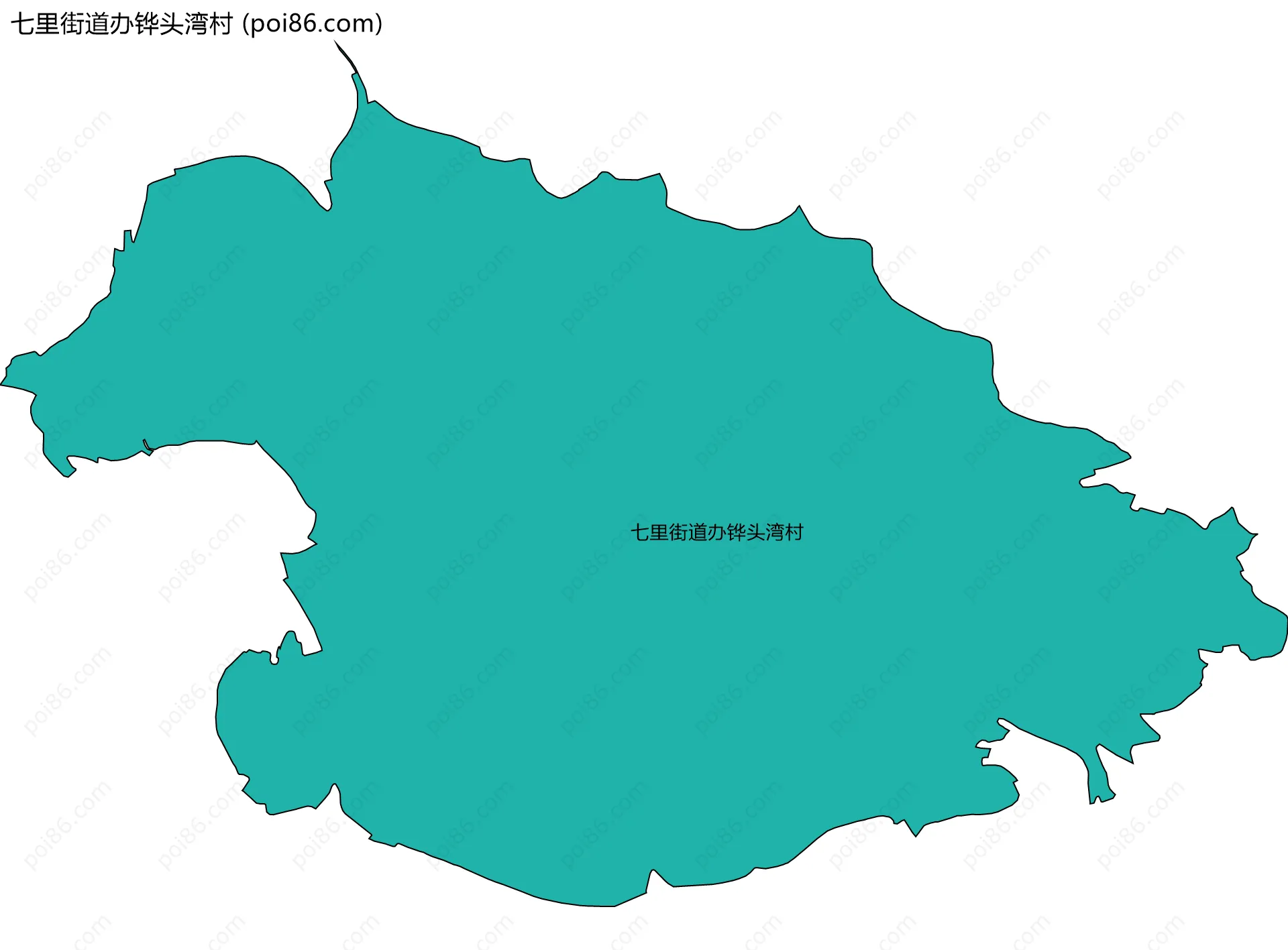 七里街道办铧头湾村边界地图