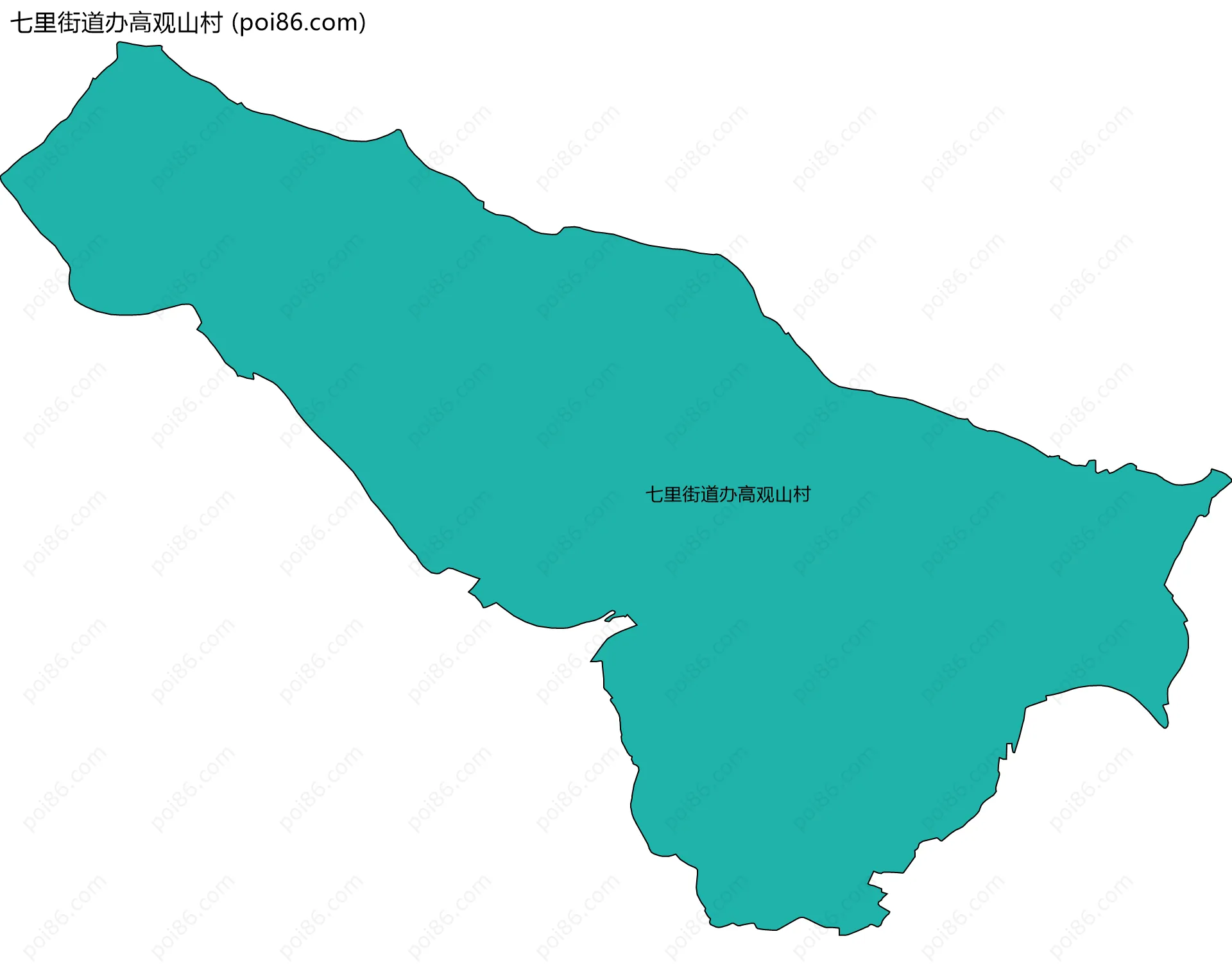 七里街道办高观山村边界地图