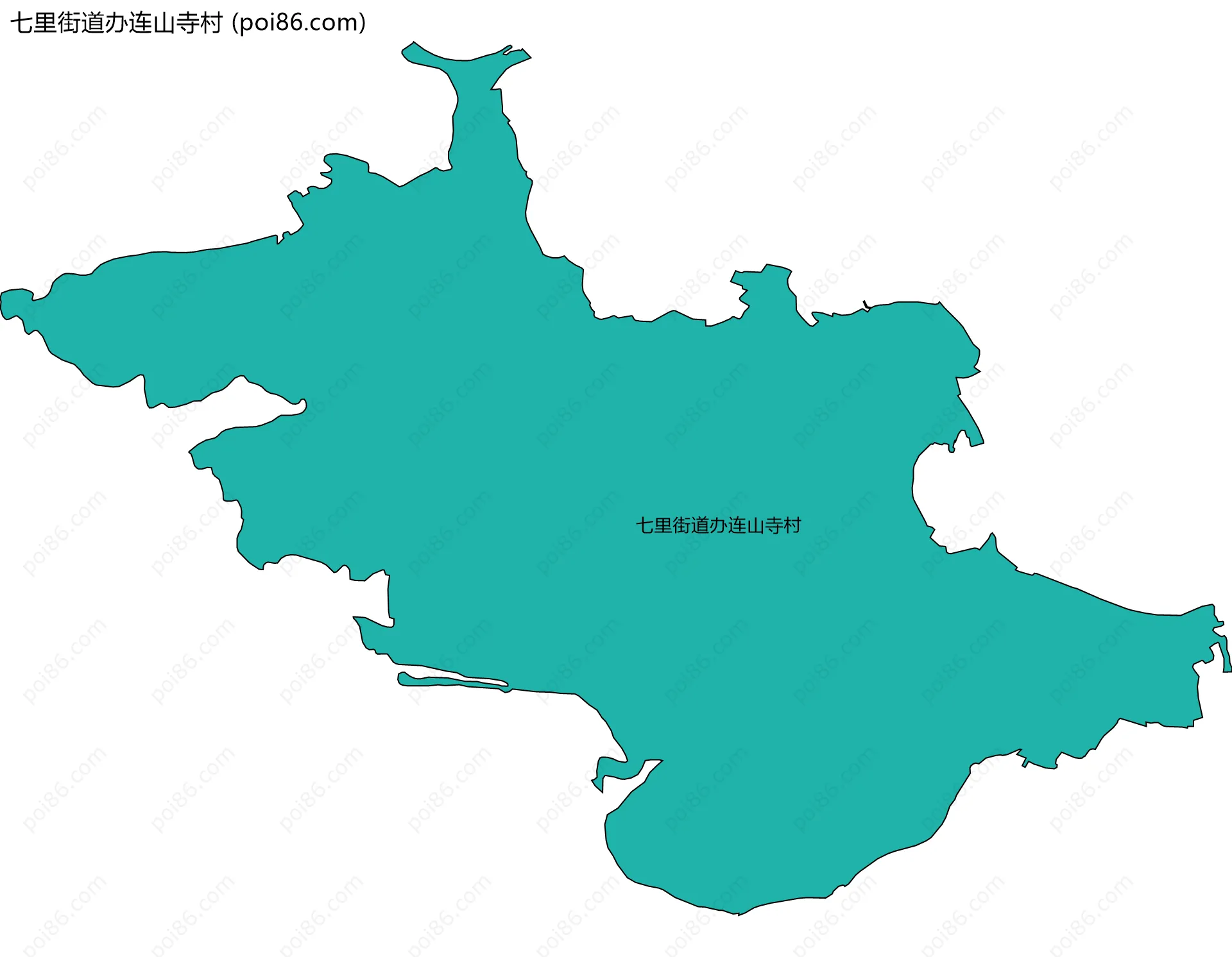 七里街道办连山寺村边界地图