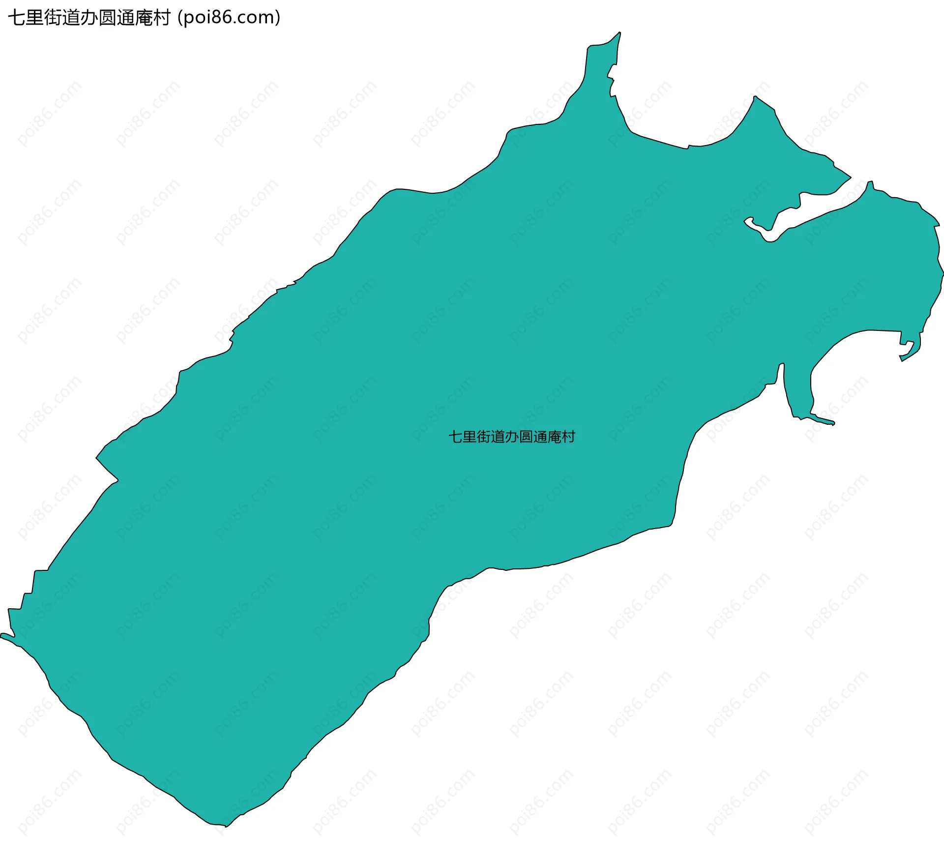 七里街道办圆通庵村边界地图