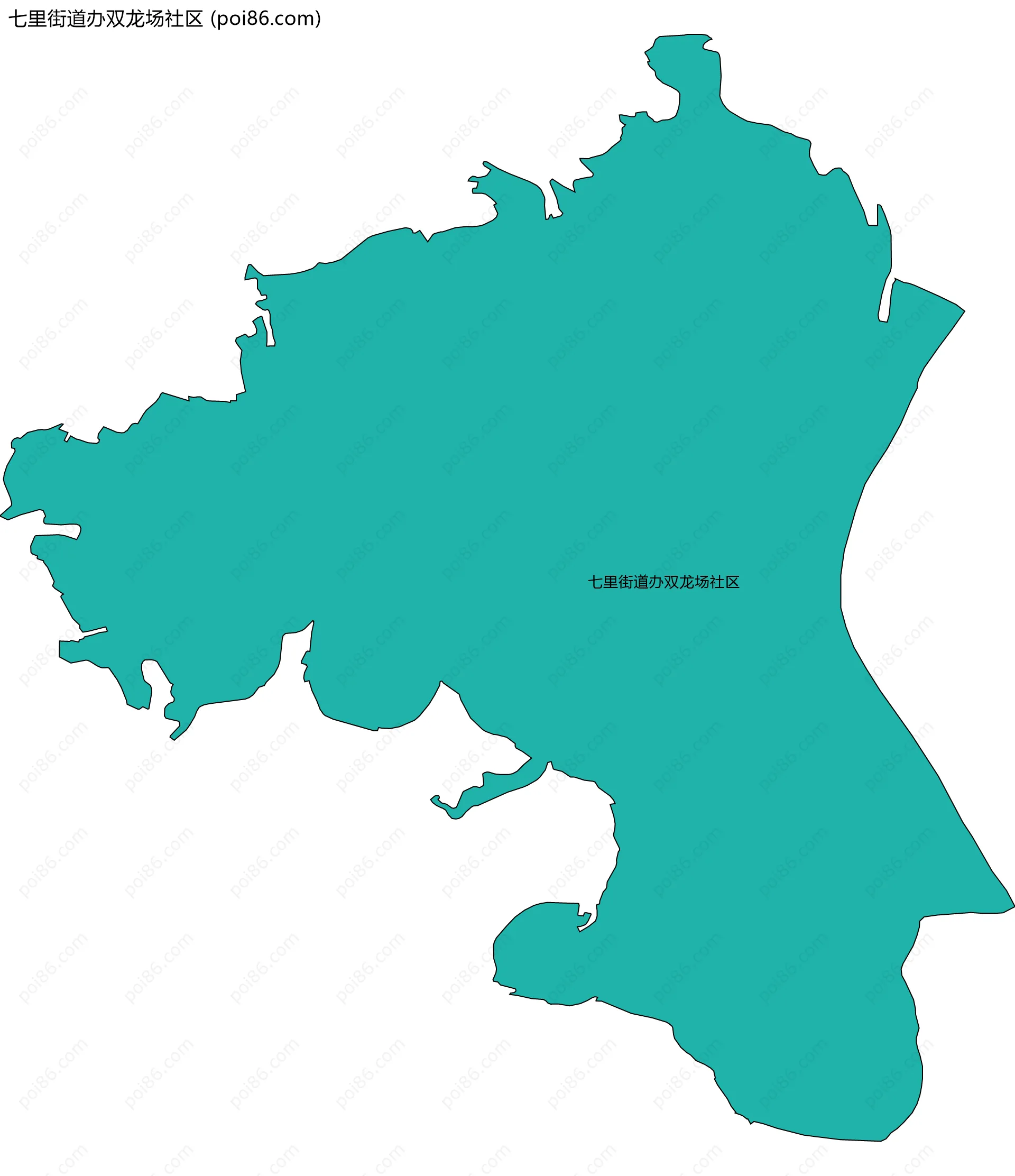 七里街道办双龙场社区边界地图